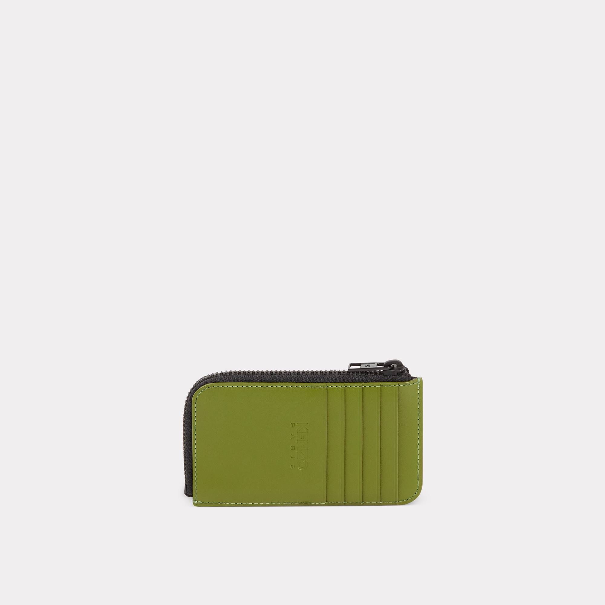 KENZO 'Boke Flower' Leather Card Holder - Khaki