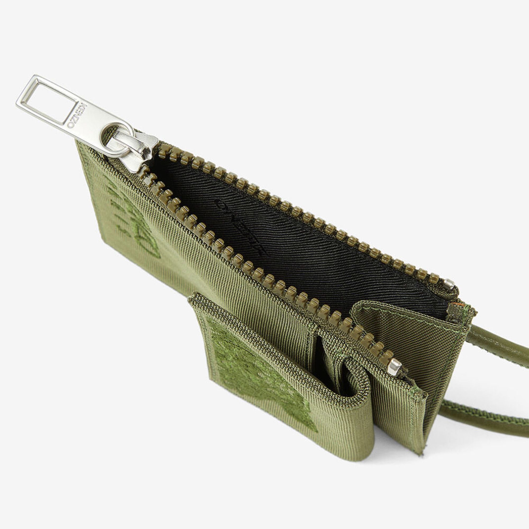 KENZO Kampus Tiger Cardholder With Strap - Khaki