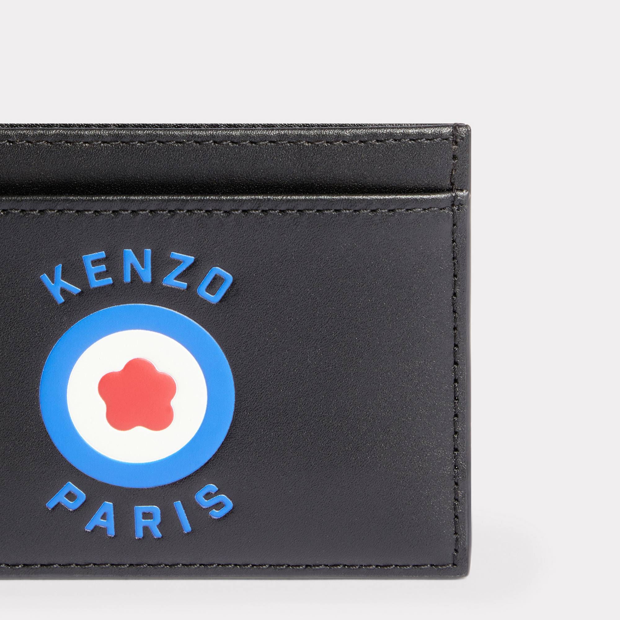  'KENZO Target' Leather Card Holder - Black 
