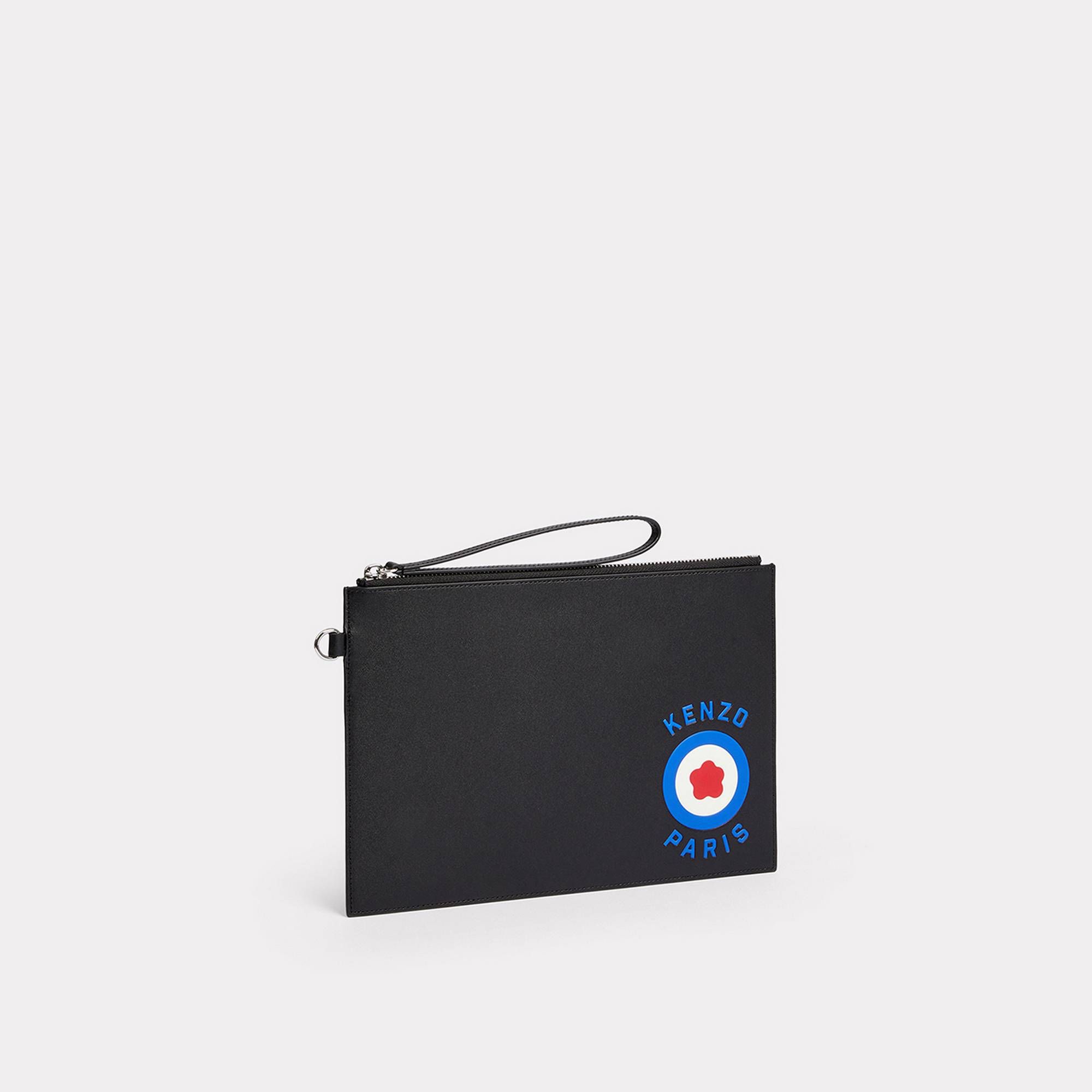 'KENZO Target' Large Leather Purse - Black