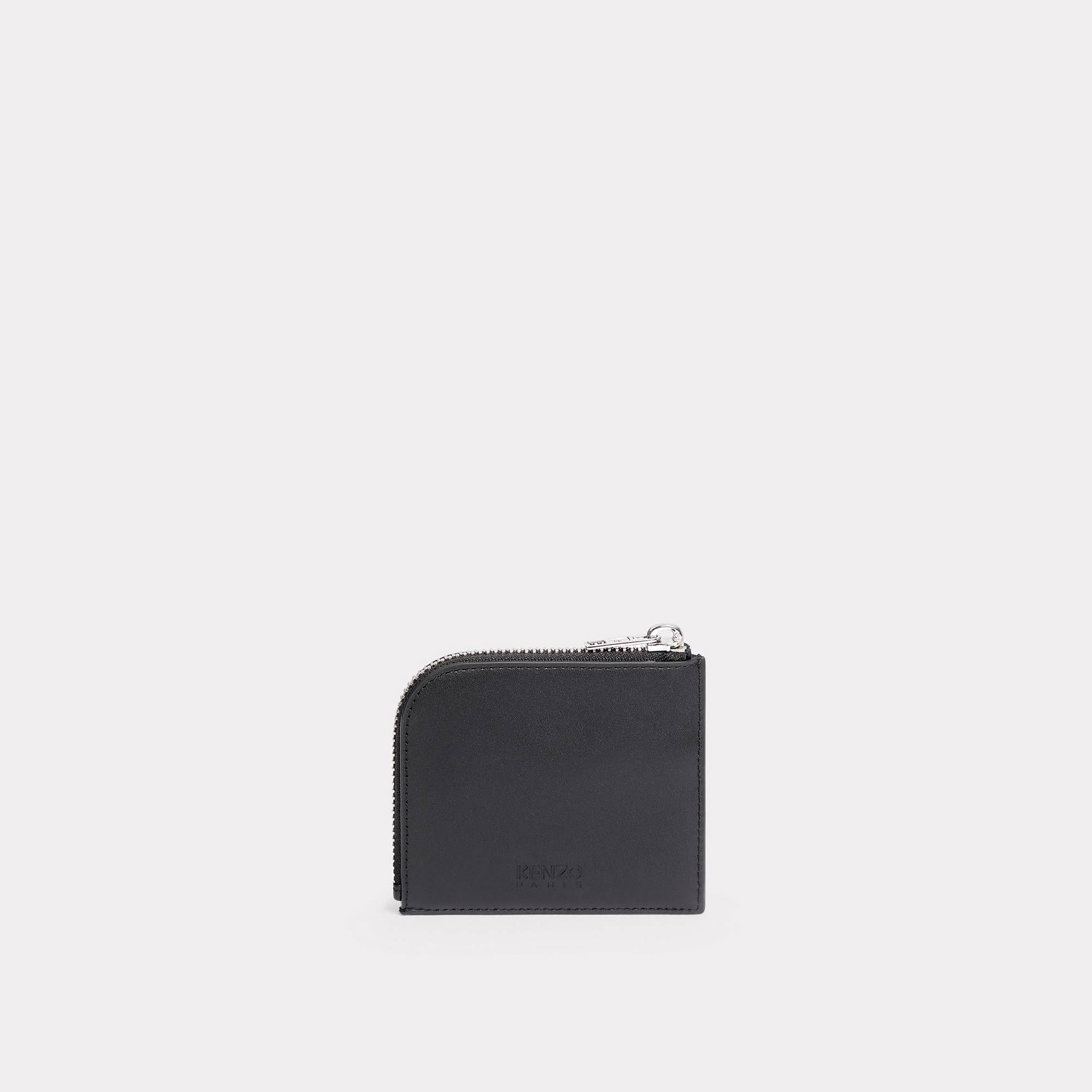  'KENZO Target' Zipped Leather Wallet - Black 