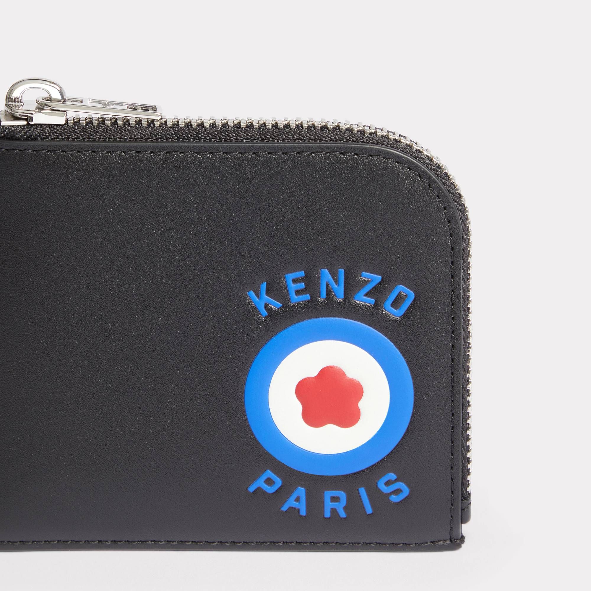  'KENZO Target' Zipped Leather Wallet - Black 