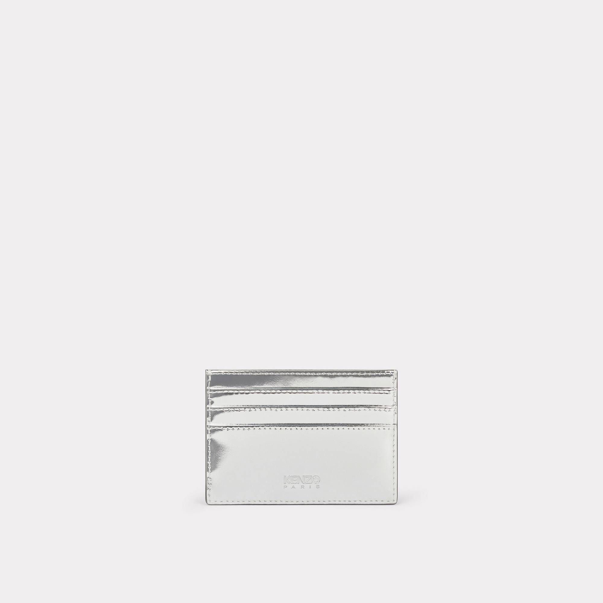 KENZO Paris Leather Card Holder - Silver