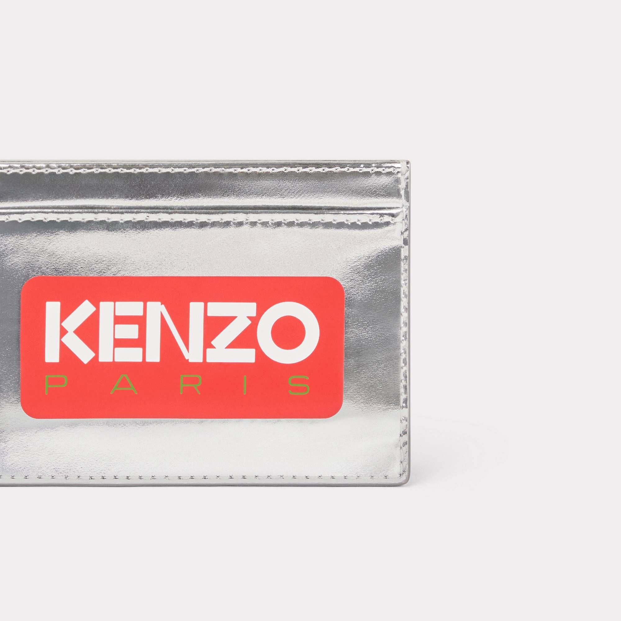  KENZO Paris Leather Card Holder - Silver 