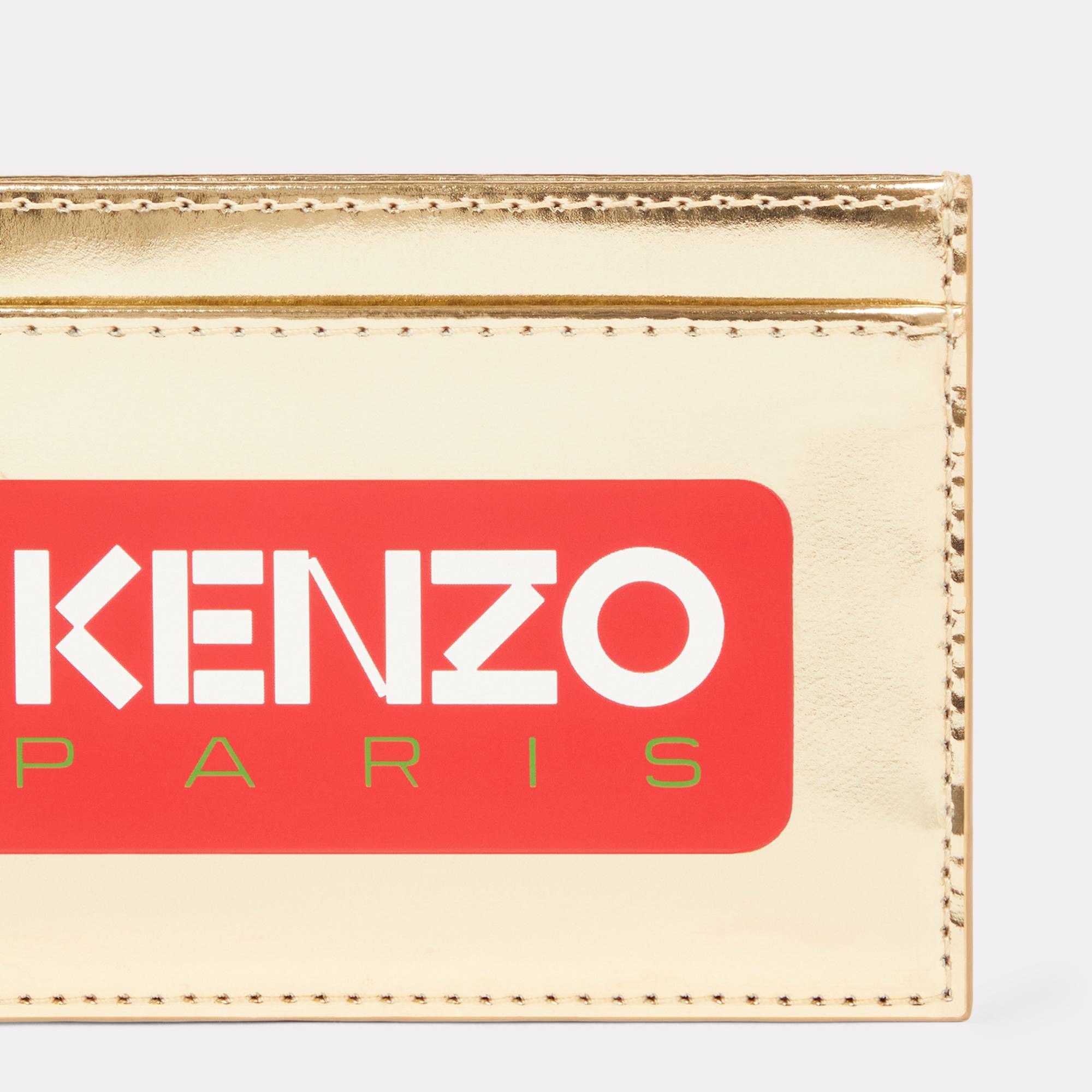 KENZO Paris Emboss Leather Card Holder - Gold