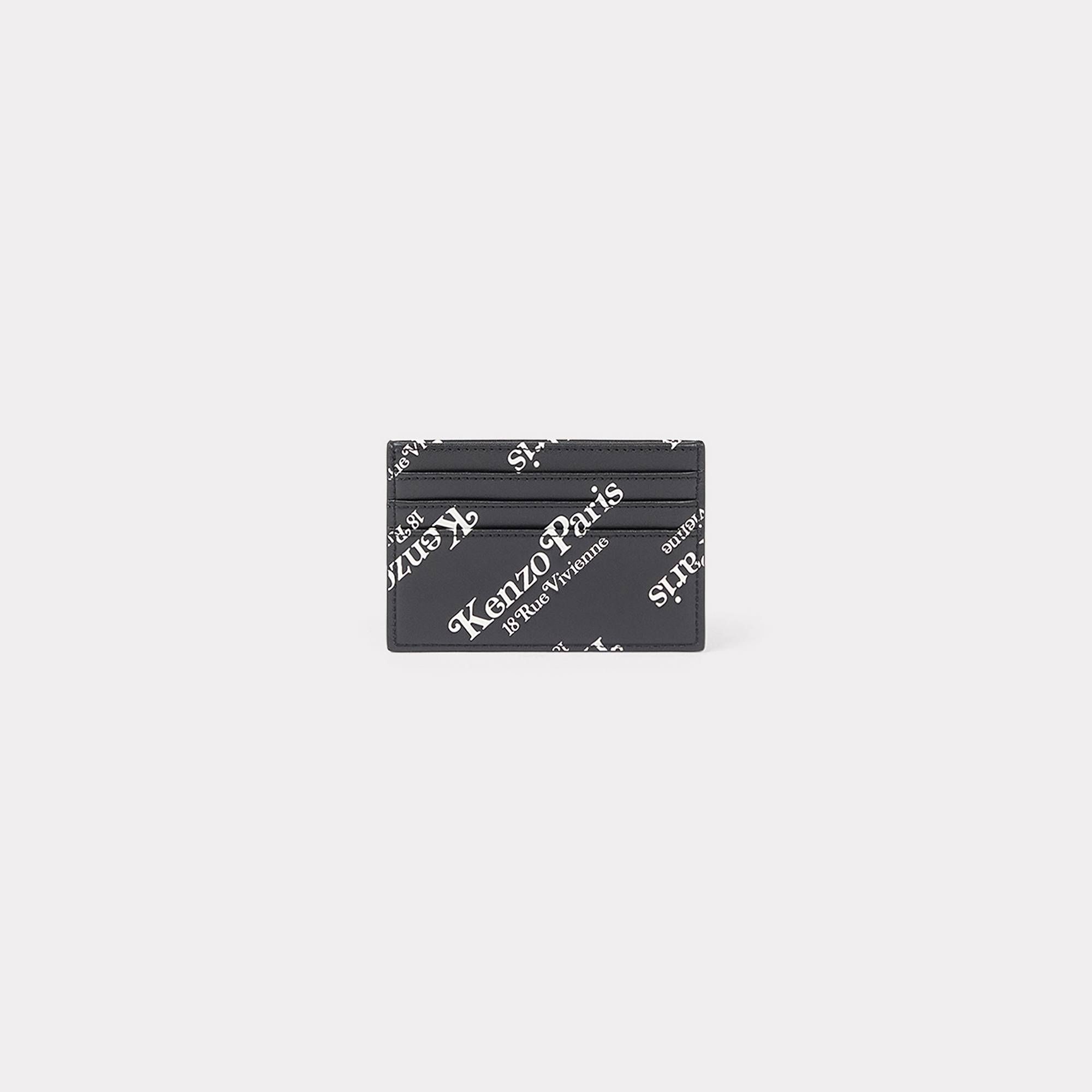 'KENZOGRAM' Leather Card Holder - Black