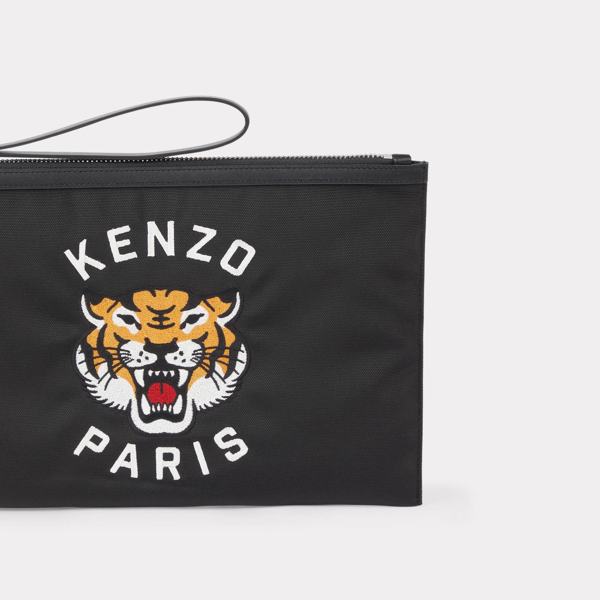 KENZO Tiger 'Varsity Jungle' Large Clutch - Black
