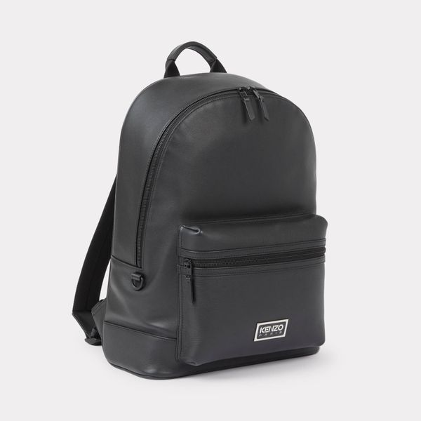  'KENZOGRAPHY' Leather Backpack - Black 