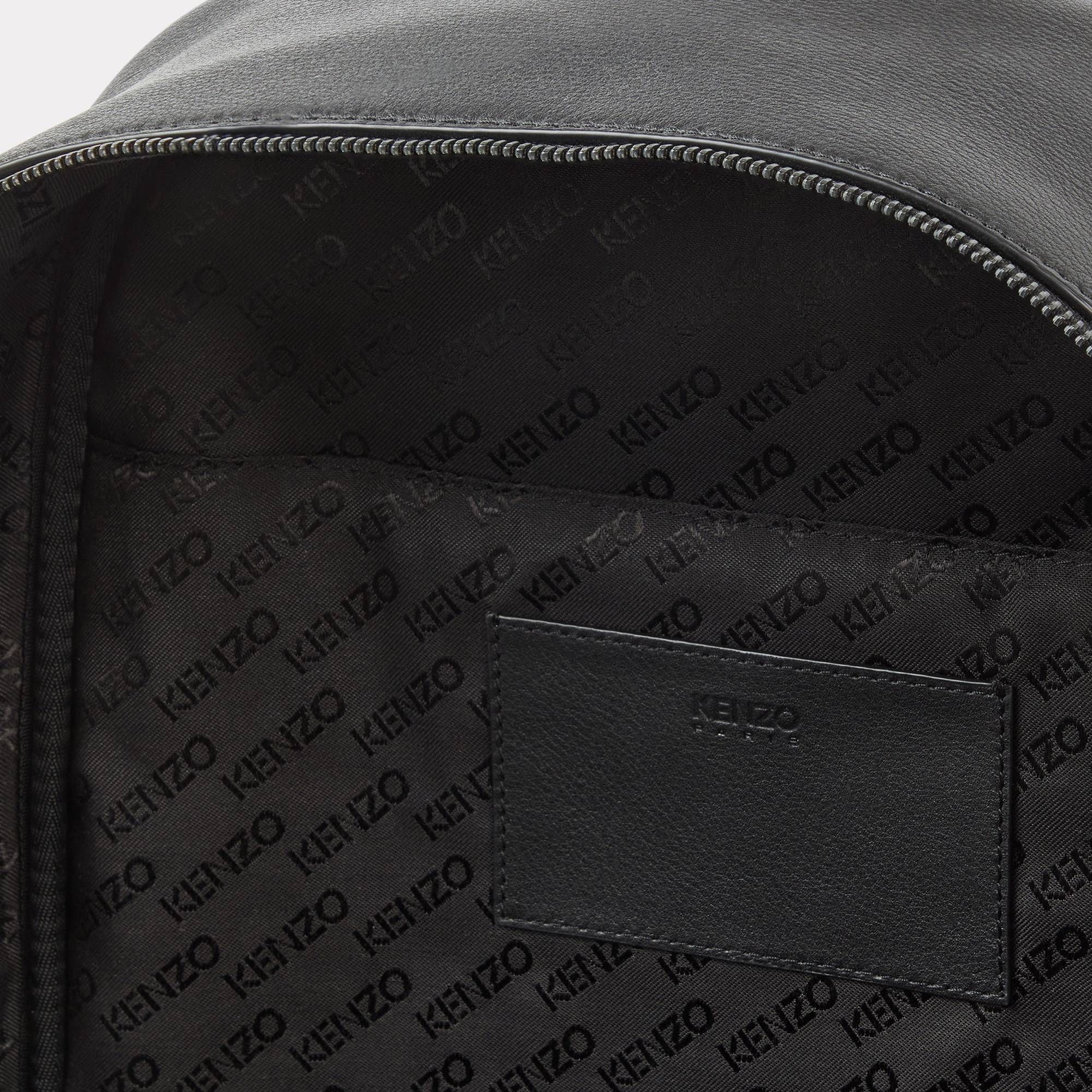  'KENZOGRAPHY' Leather Backpack - Black 