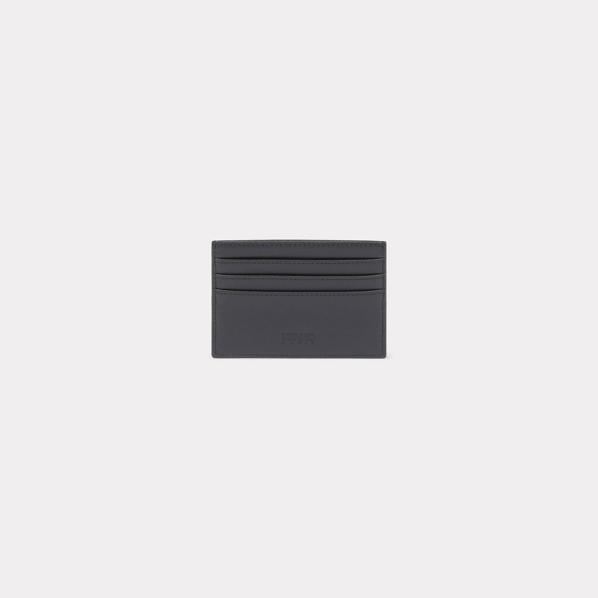 'KENZO Emboss' Leather Card Holder - Black