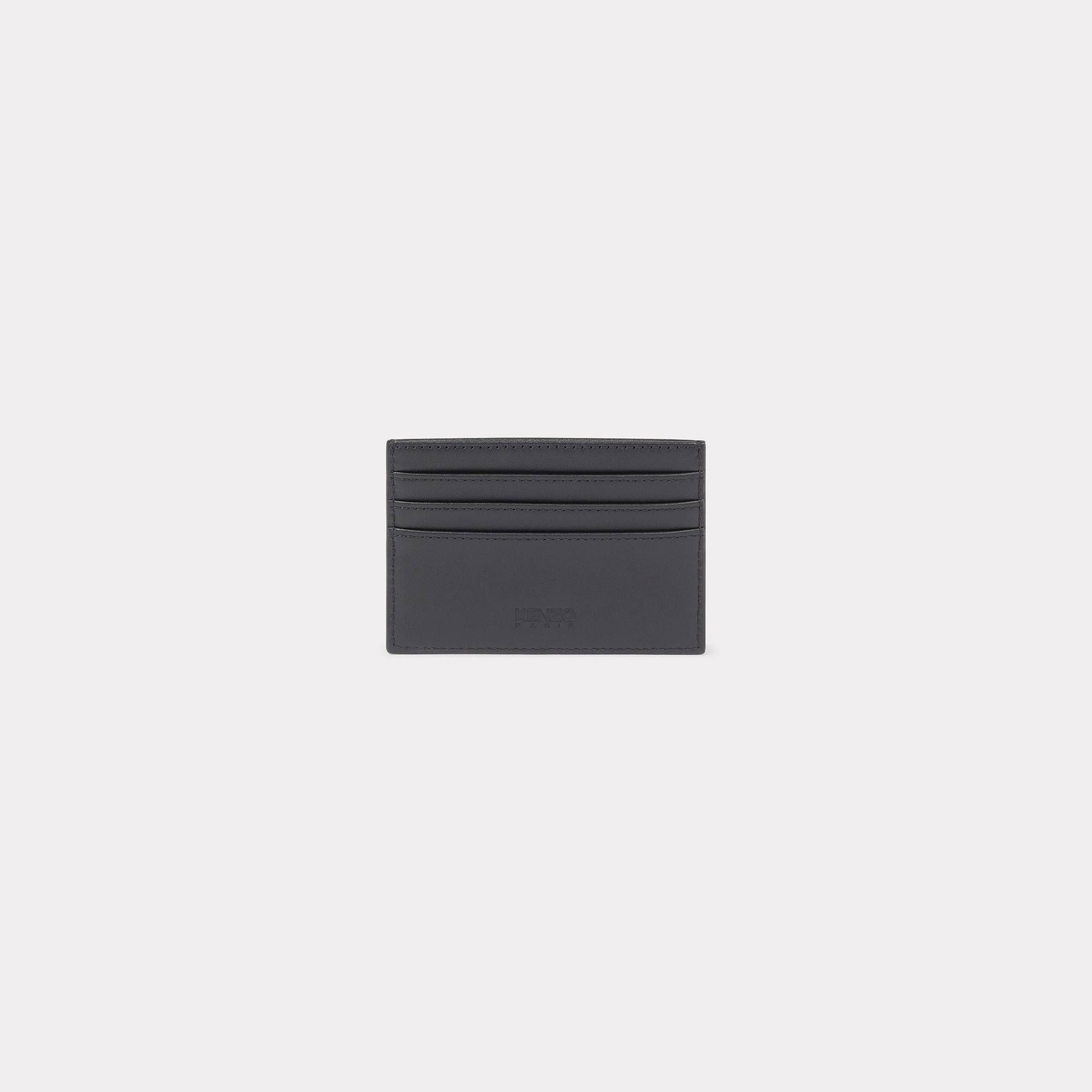  'KENZO Emboss' Leather Card Holder - Black 