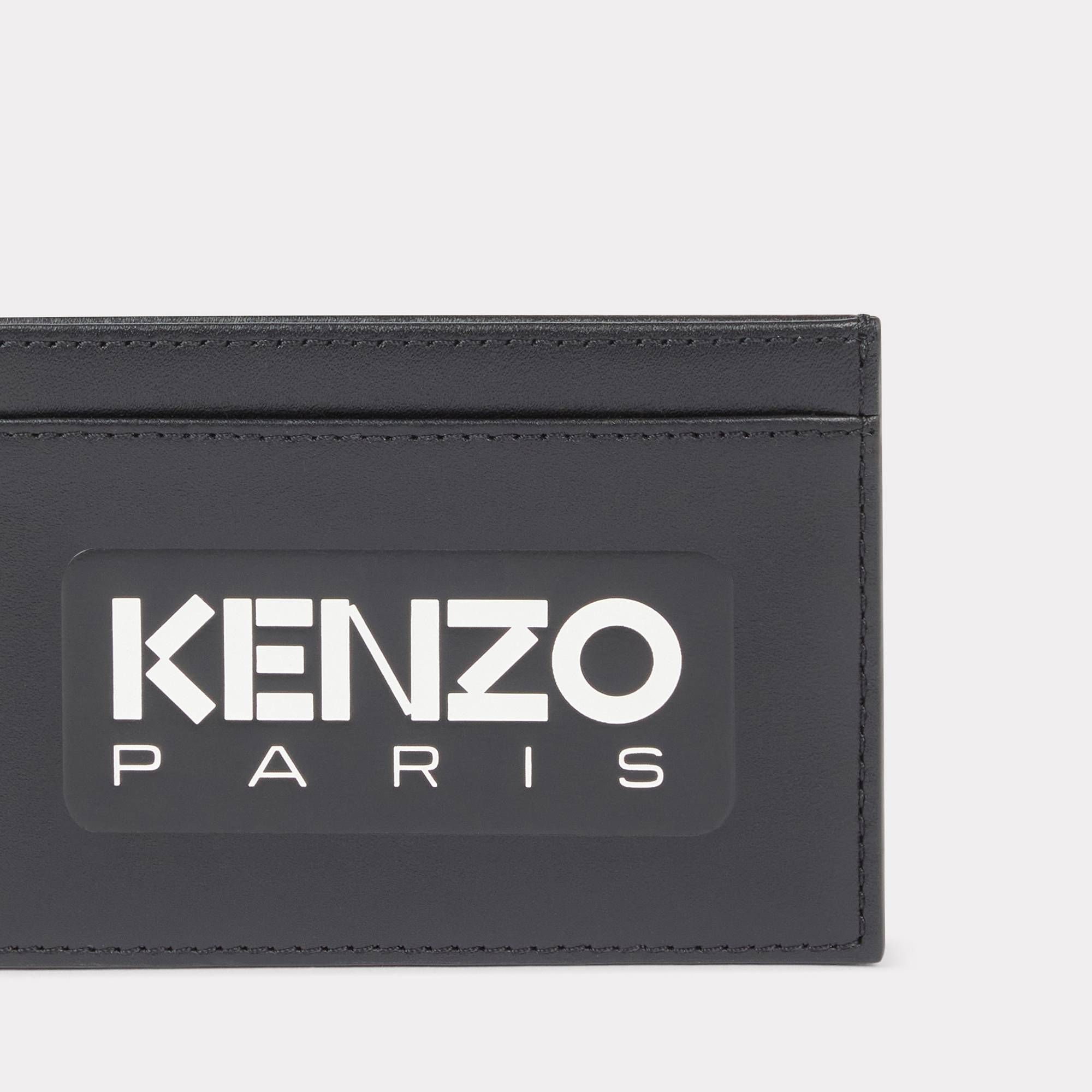 'KENZO Emboss' Leather Card Holder - Black