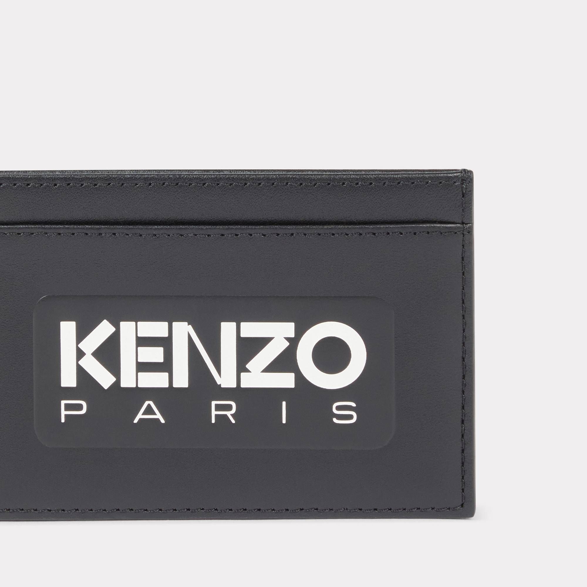  'KENZO Emboss' Leather Card Holder - Black 