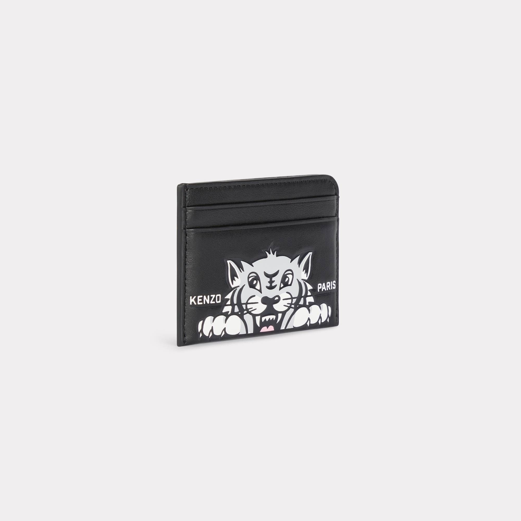 'KENZO VARSITY' LEATHER CARD HOLDER - Happy Tiger
