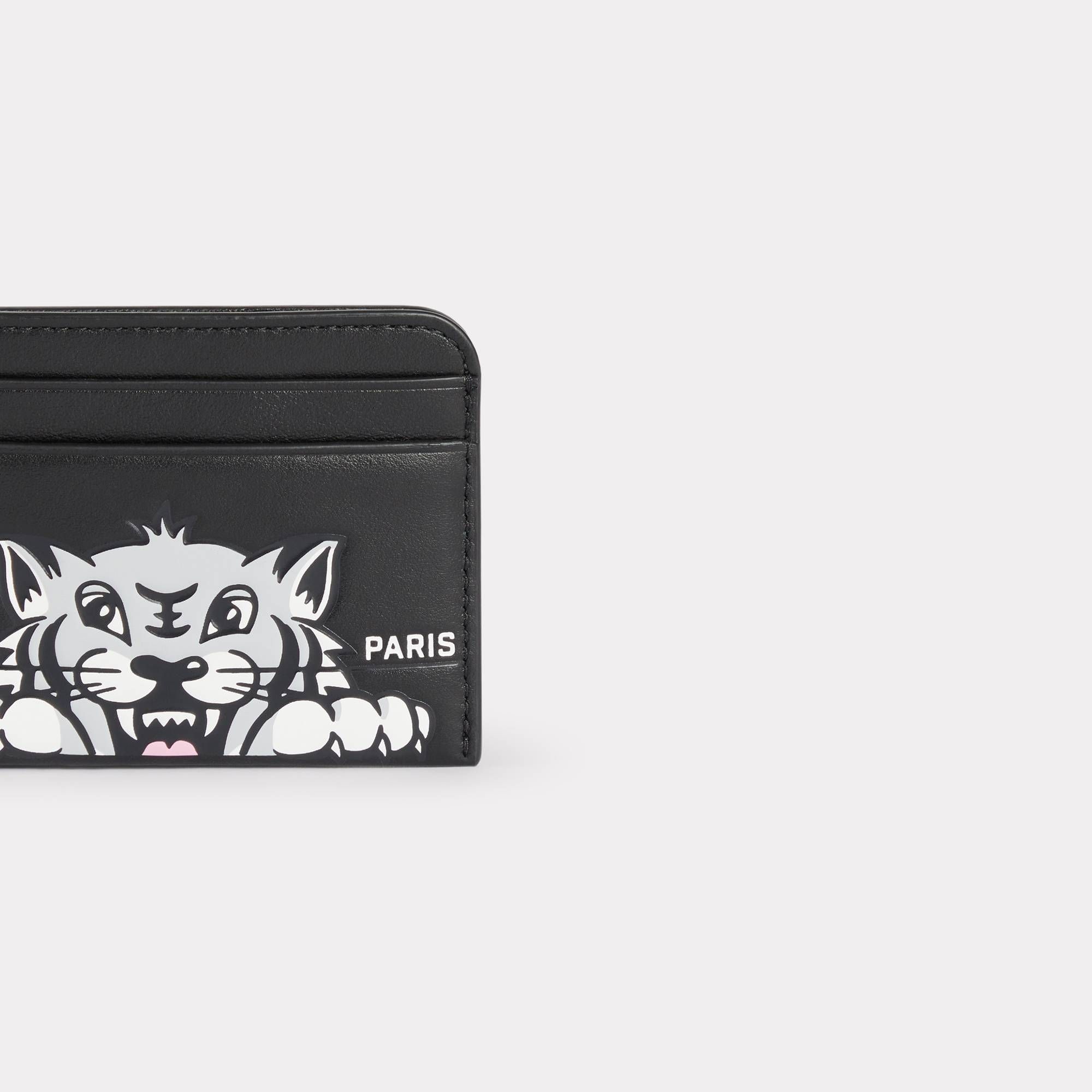 'KENZO VARSITY' LEATHER CARD HOLDER - Happy Tiger