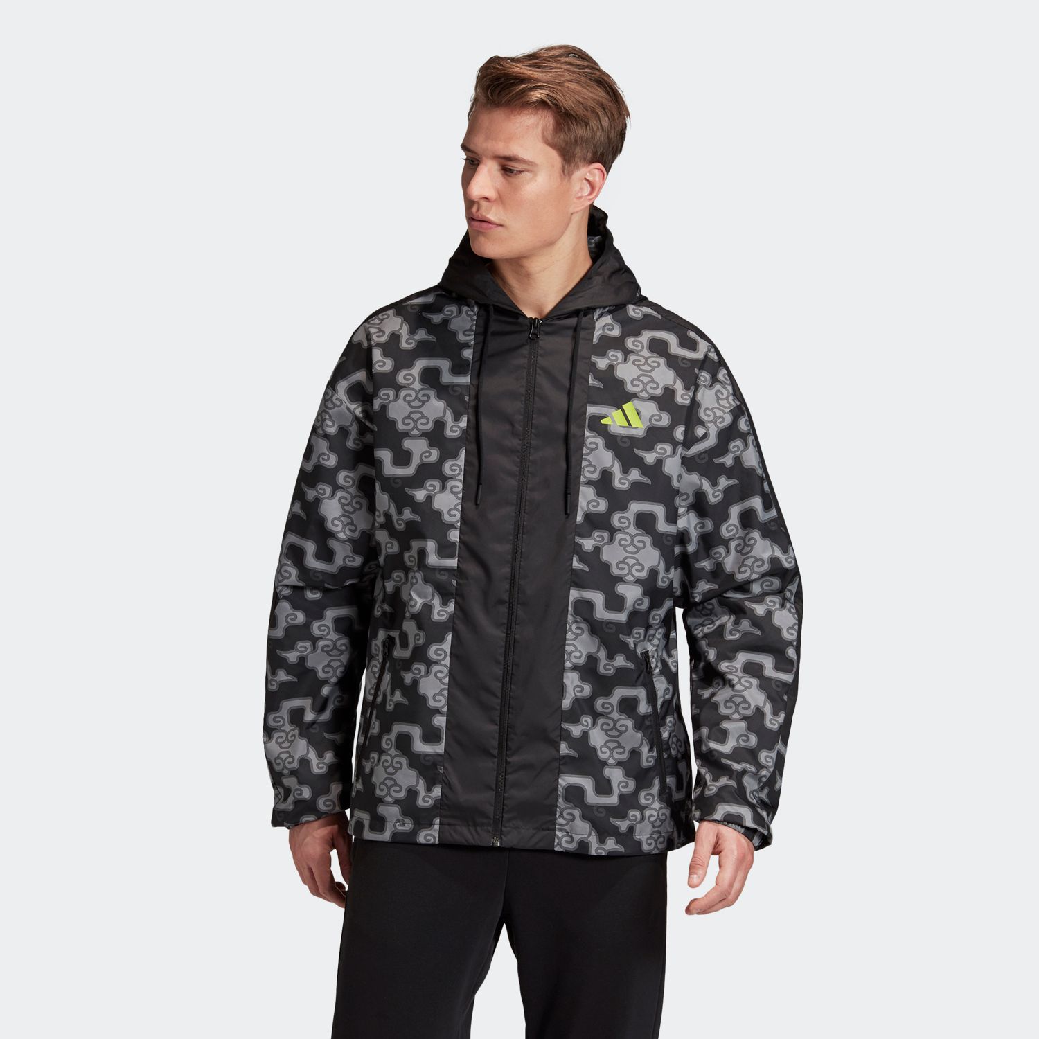 adidas Cloud Print Windbreaker - Black