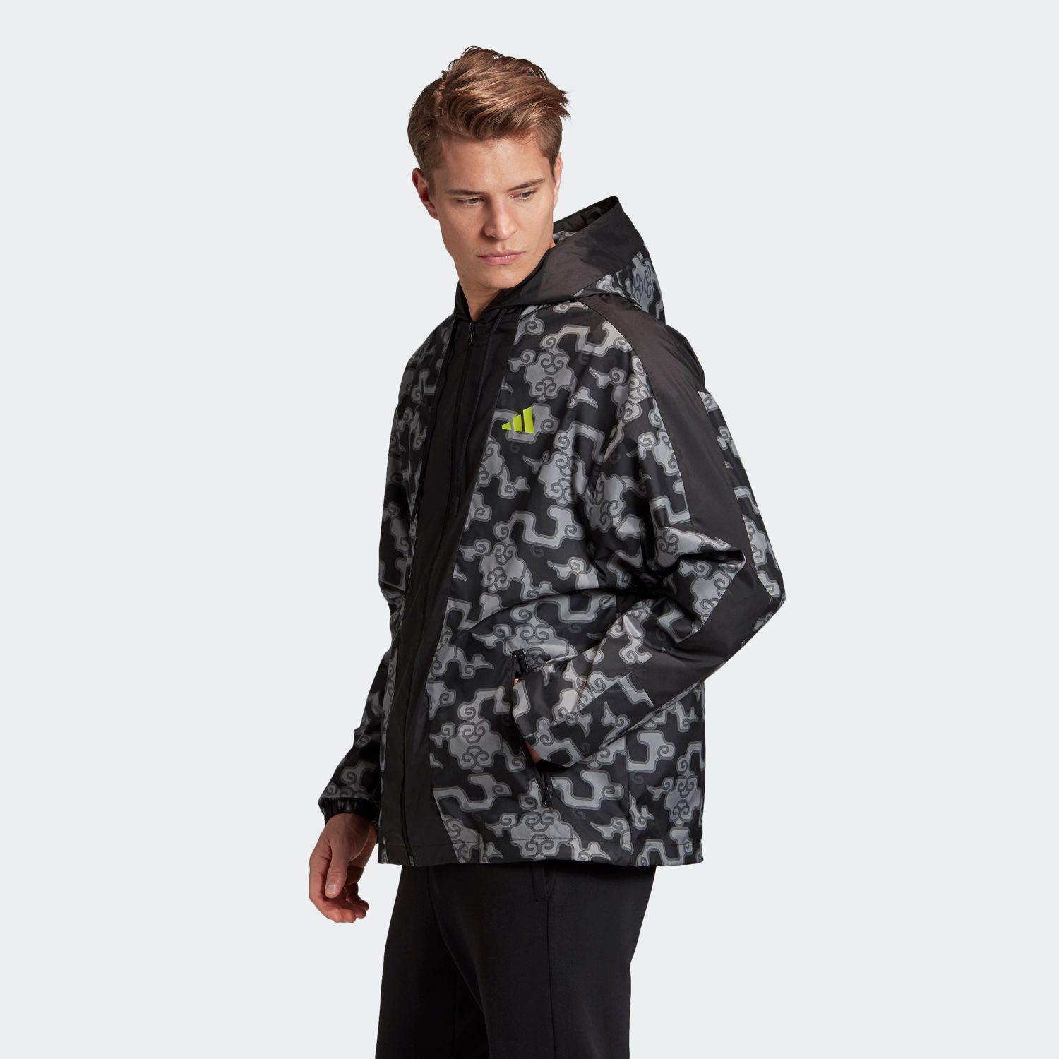 adidas Cloud Print Windbreaker - Black