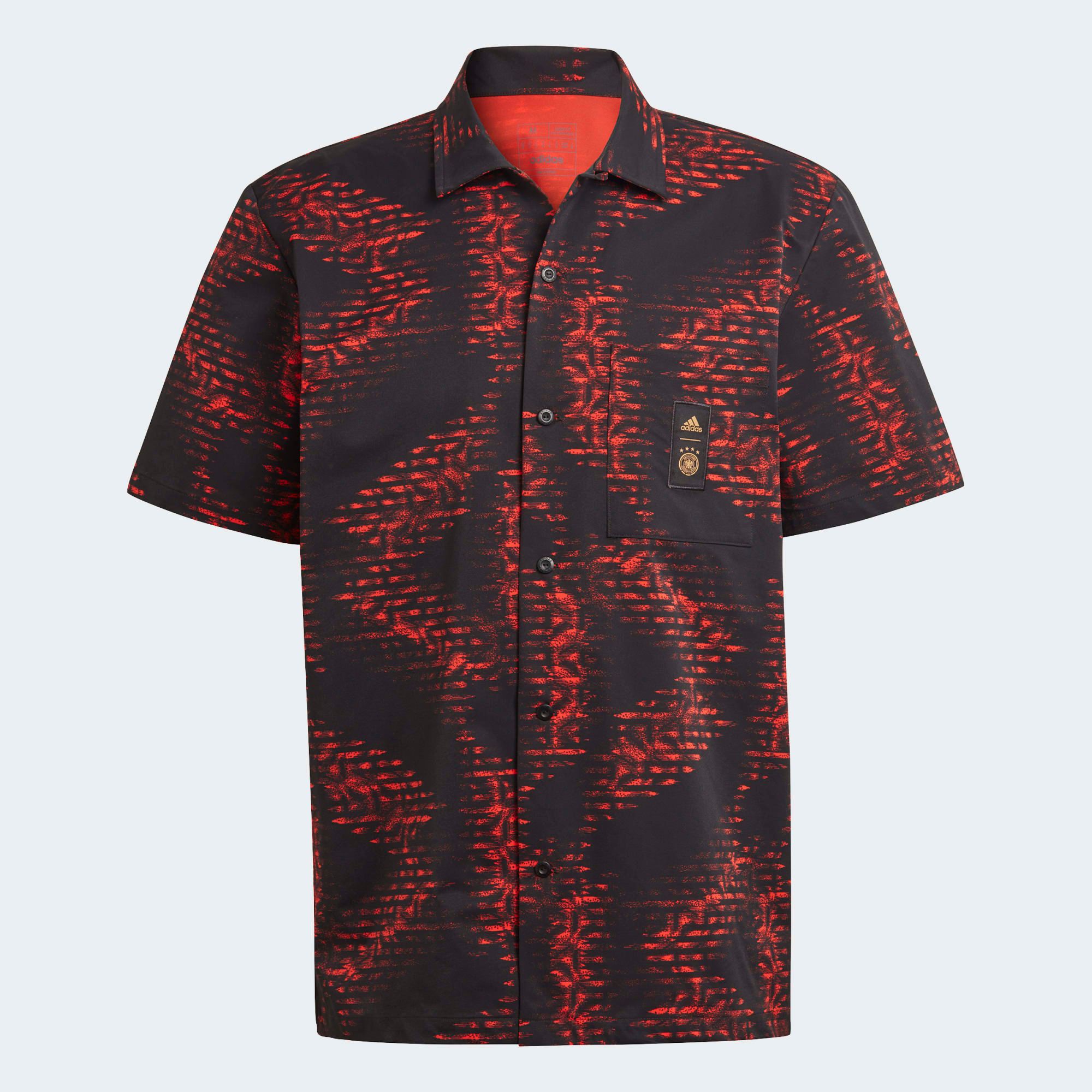  adidas Germany Icon Twill Shirt (World Cup 2022 Official Merchandise) - Black/Red 