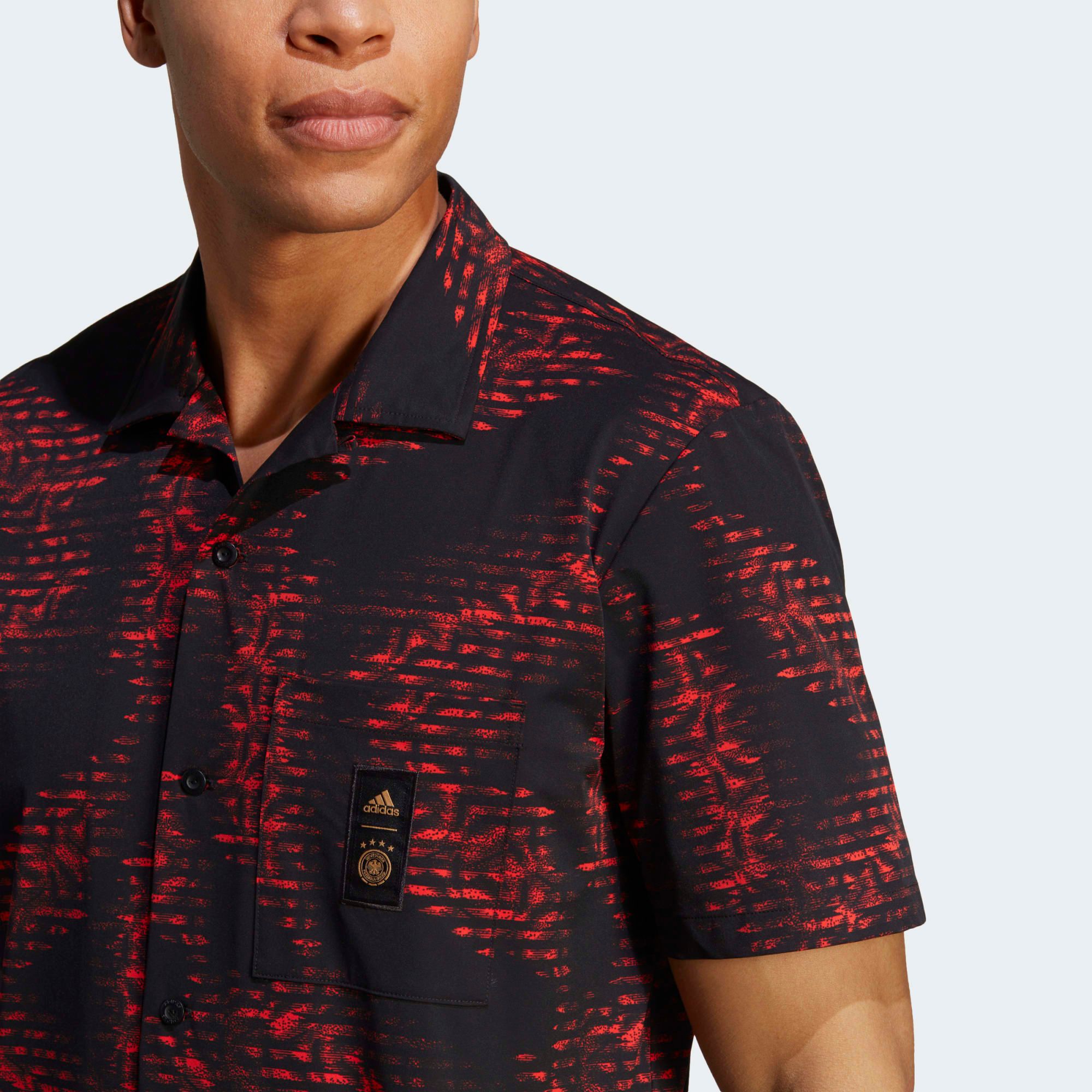 adidas Germany Icon Twill Shirt (World Cup 2022 Official Merchandise) - Black/Red