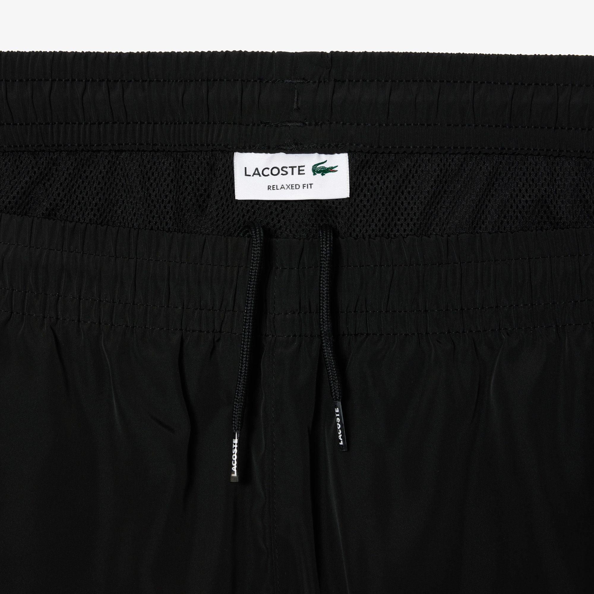 Lacoste Relaxed Fit Recycled Fiber Embroidered Shorts - Black
