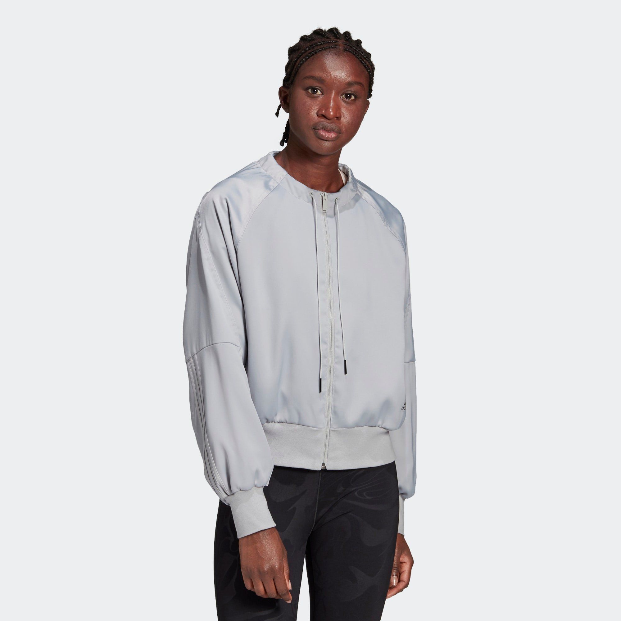adidas Glam On Bomber Jacket - Grey Two