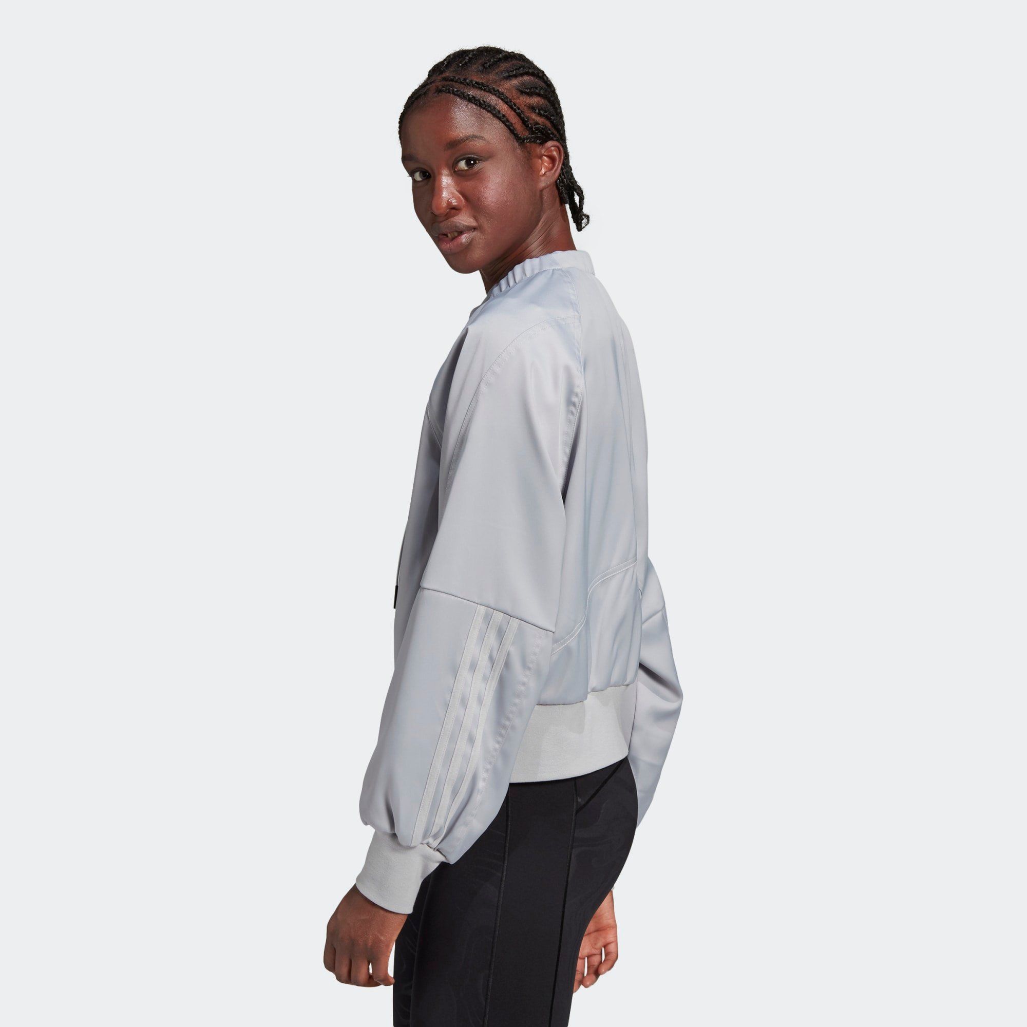 adidas Glam On Bomber Jacket - Grey Two