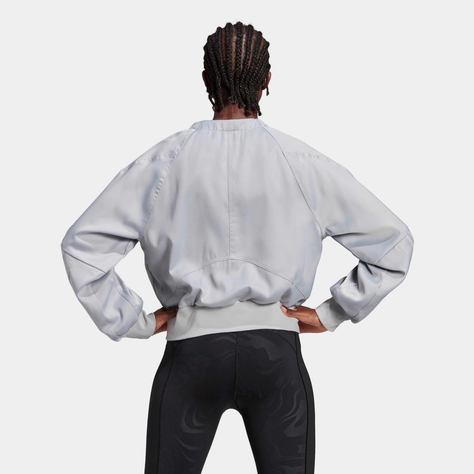 adidas Glam On Bomber Jacket - Grey Two