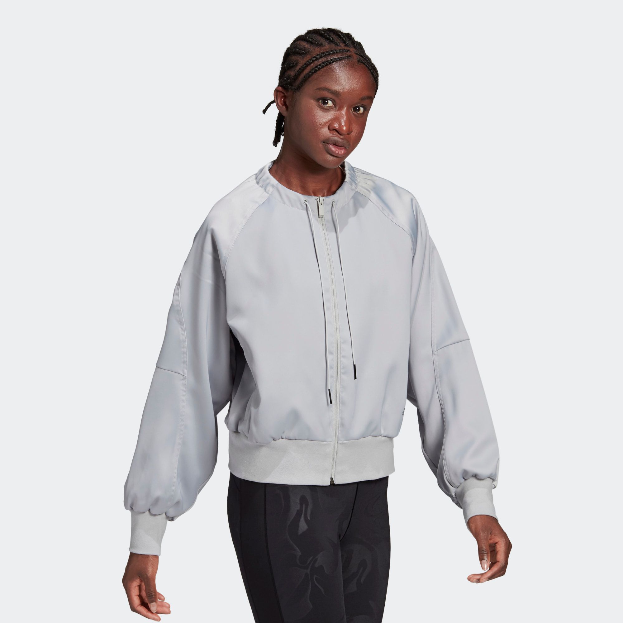 adidas Glam On Bomber Jacket - Grey Two
