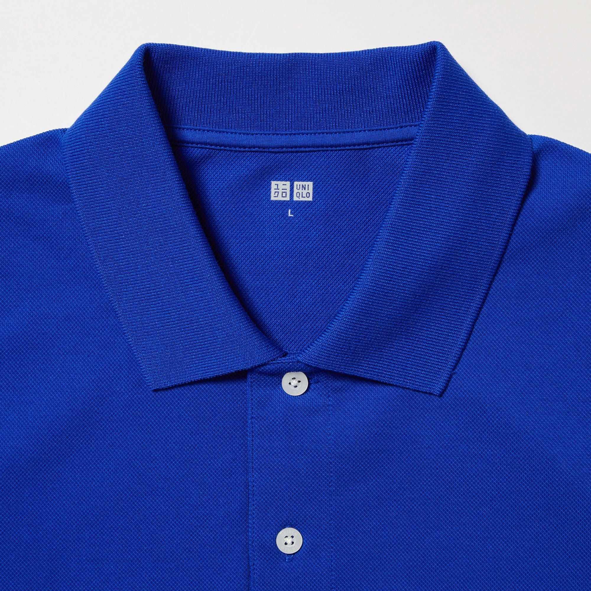 Uniqlo Dry Pique Short Sleeve Polo Shirt - Navy
