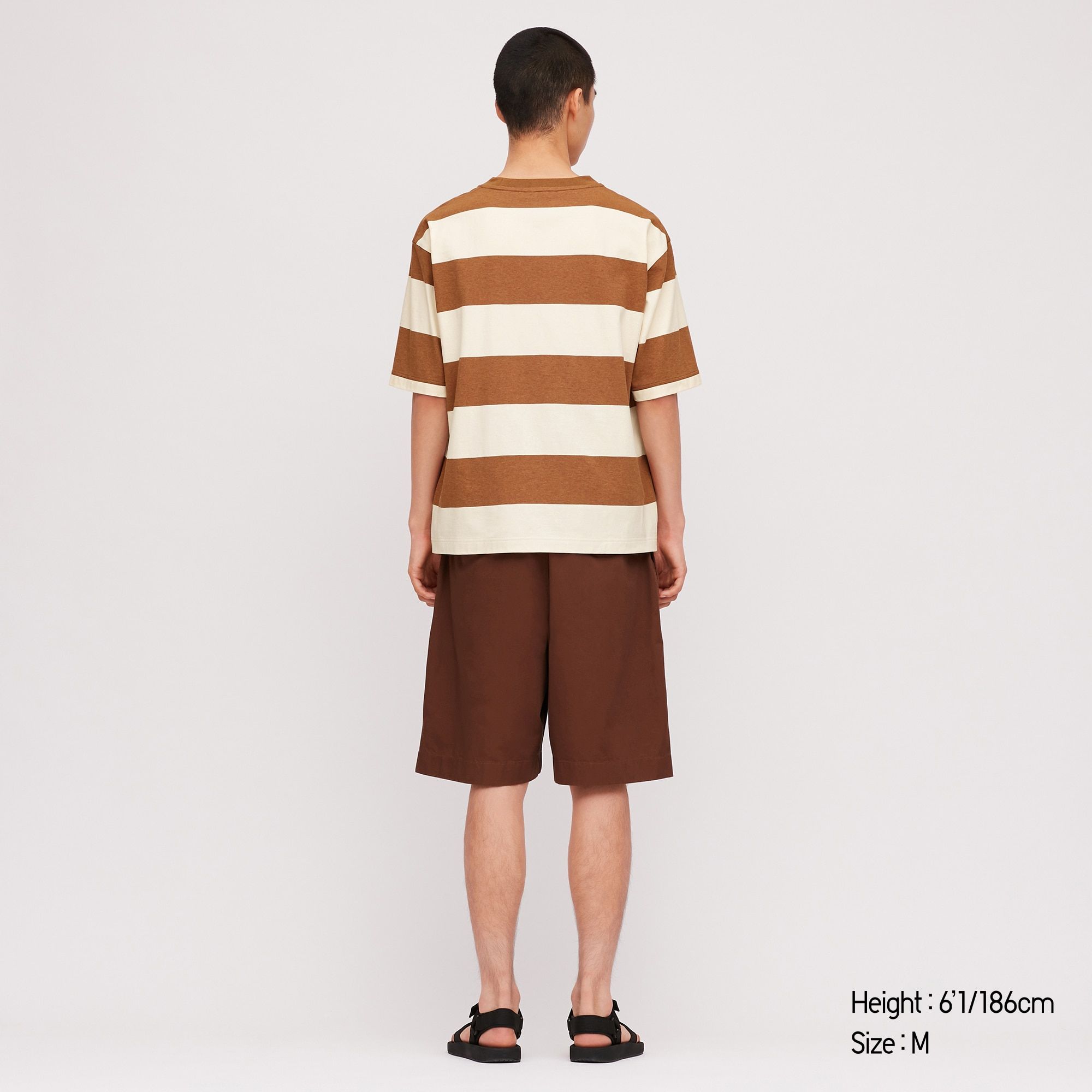Uniqlo U Oversized Striped Crew Neck 'Brown'