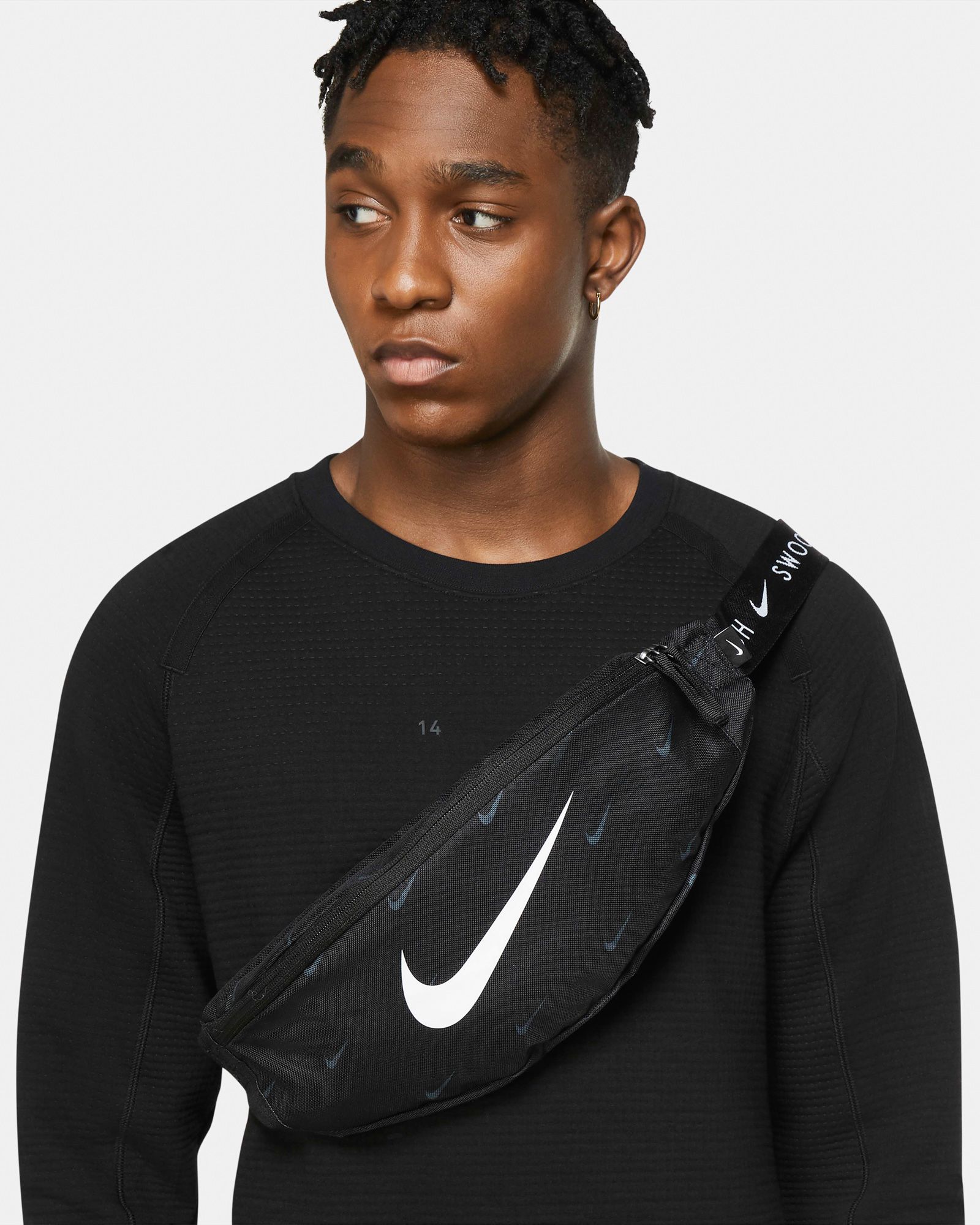 Nike Heritage Swoosh Hip Pack - Black/Black/White