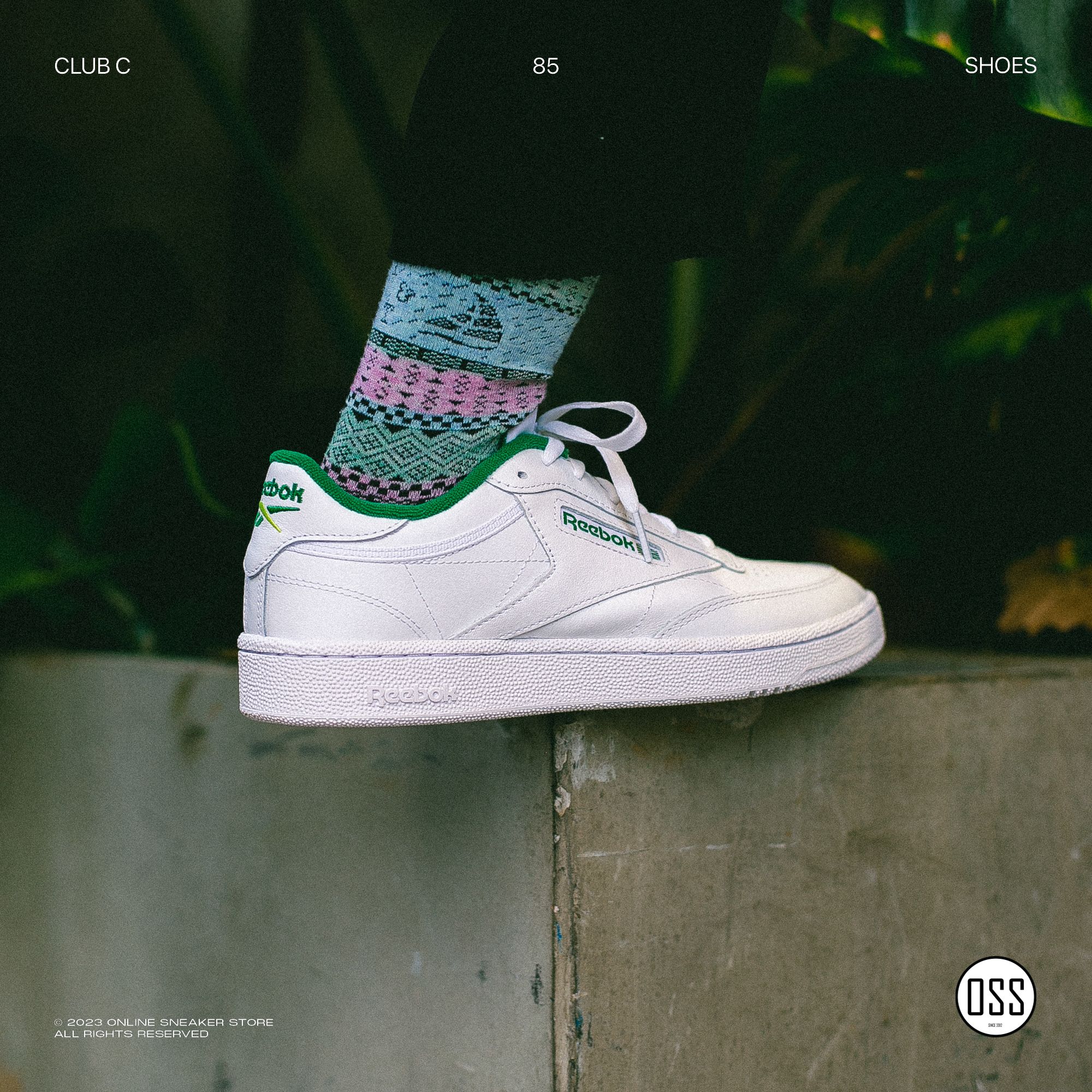 Reebok Club C 85 - White / Glen Green / Solar Acid Yellow