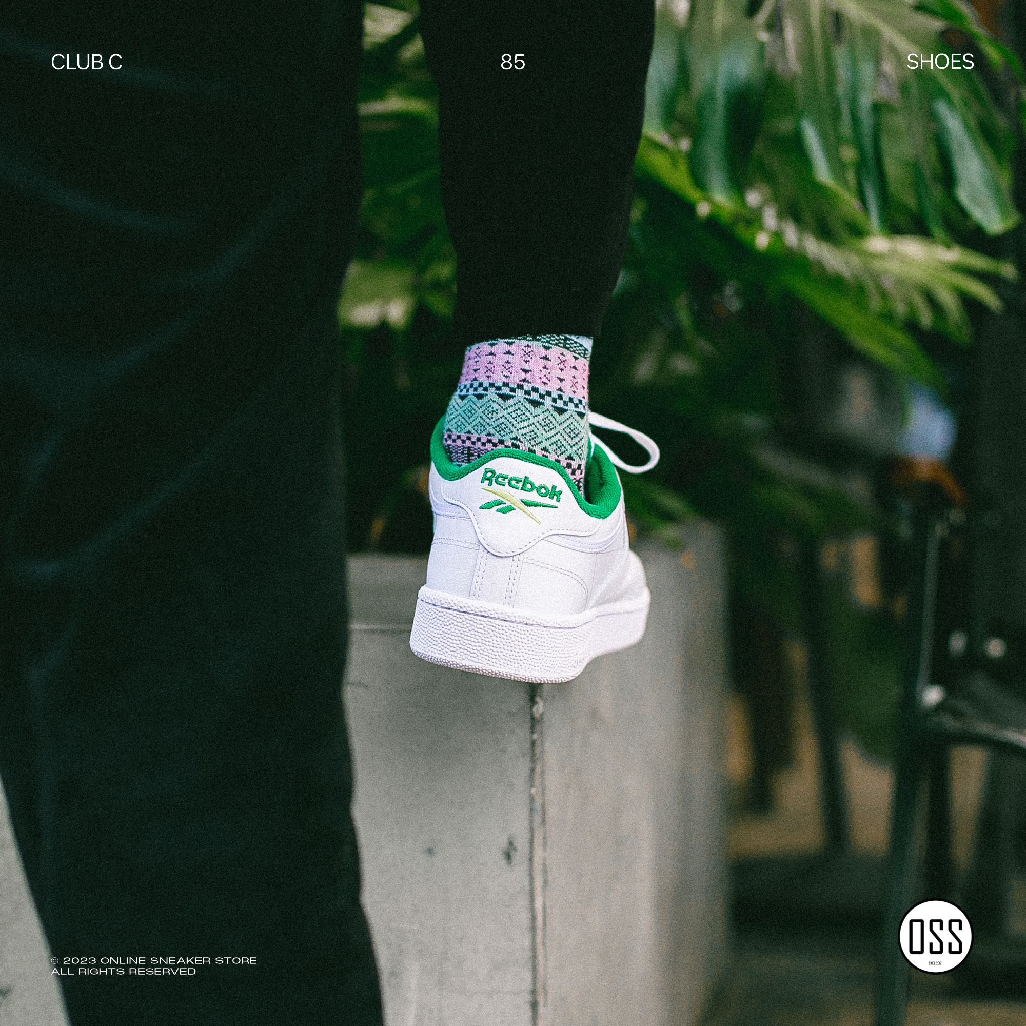 Reebok Club C 85 - White / Glen Green / Solar Acid Yellow