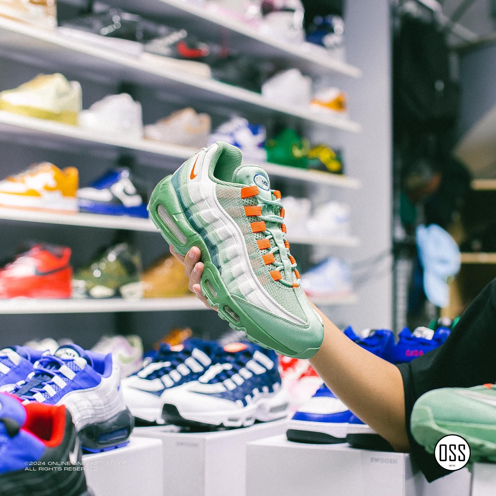  Nike Air Max 95 By You - Green / Grey / Orange 