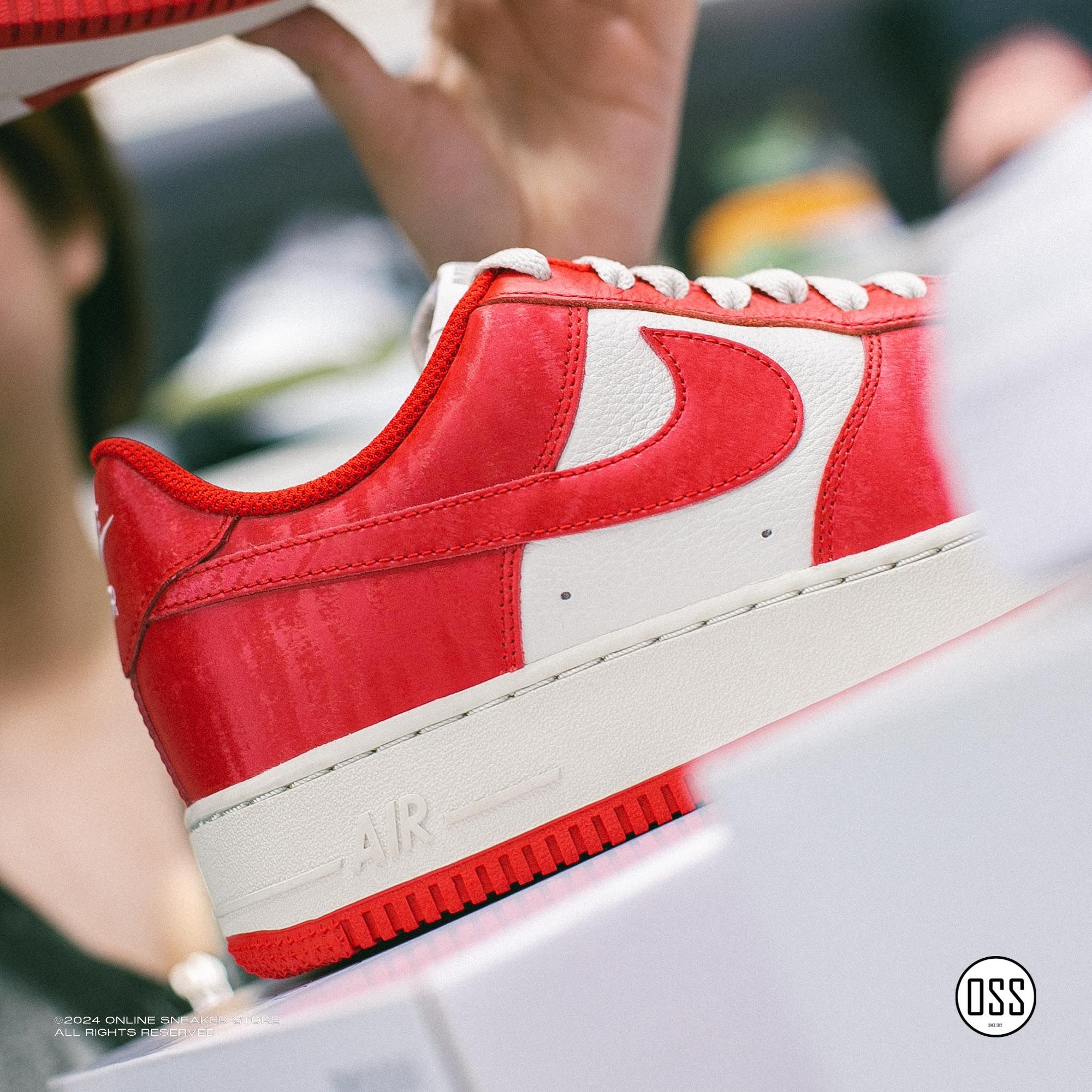  Nike Air Force 1 Low By You - Red / Grey 