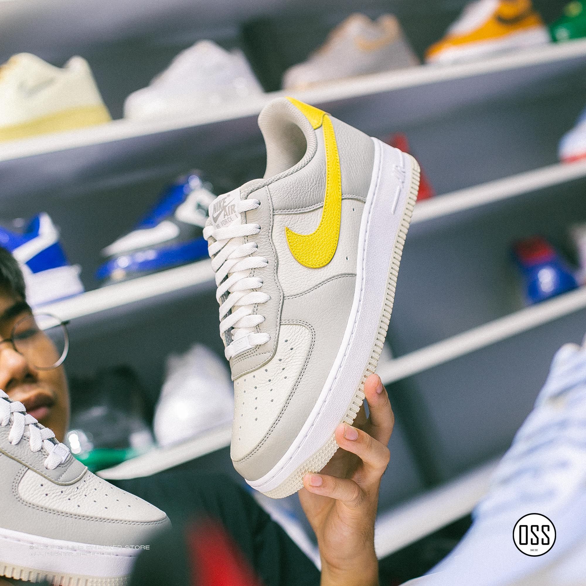  Nike Air Force 1 Low By You - Grey / Yellow 