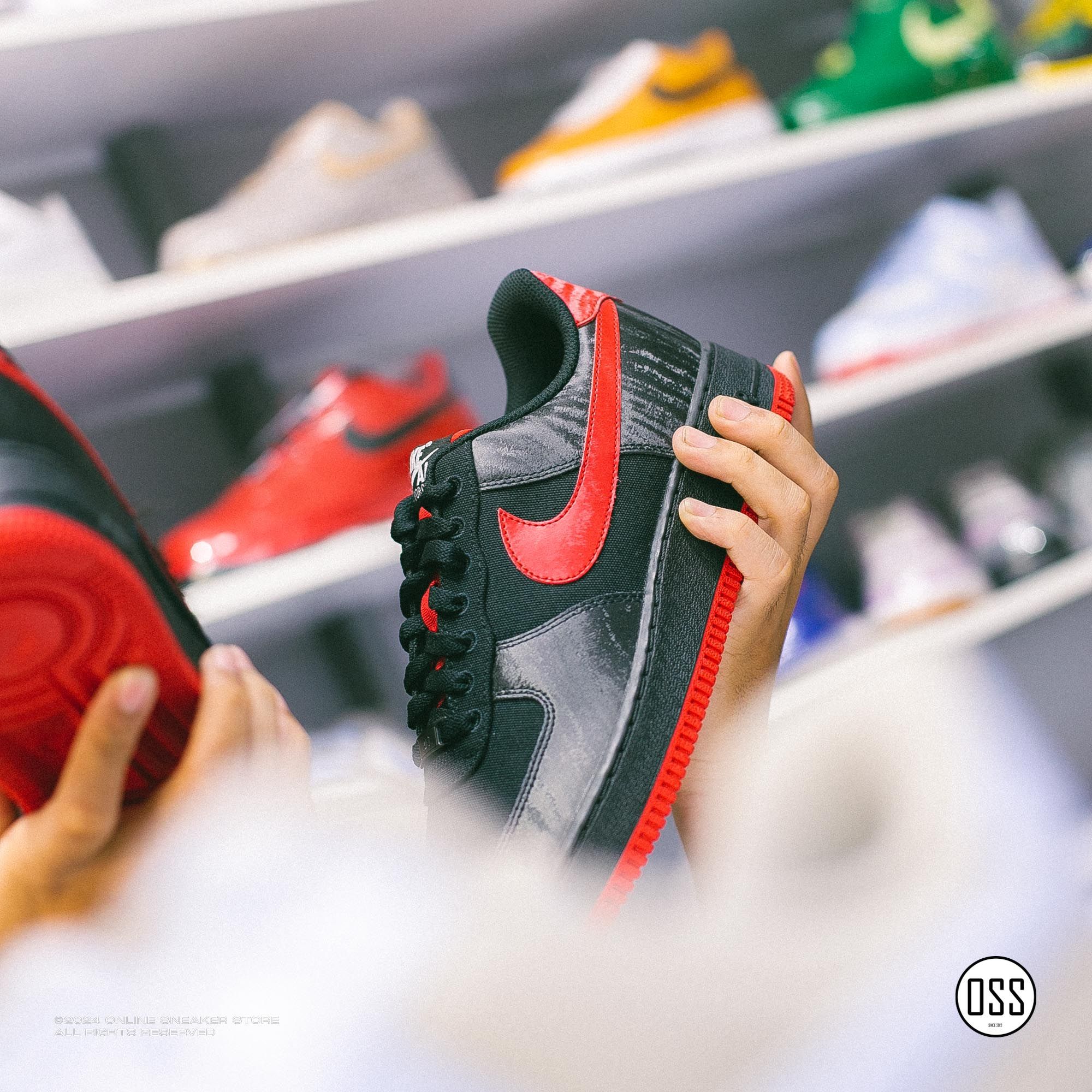  Nike Air Force 1 Low By You - Black / Red 