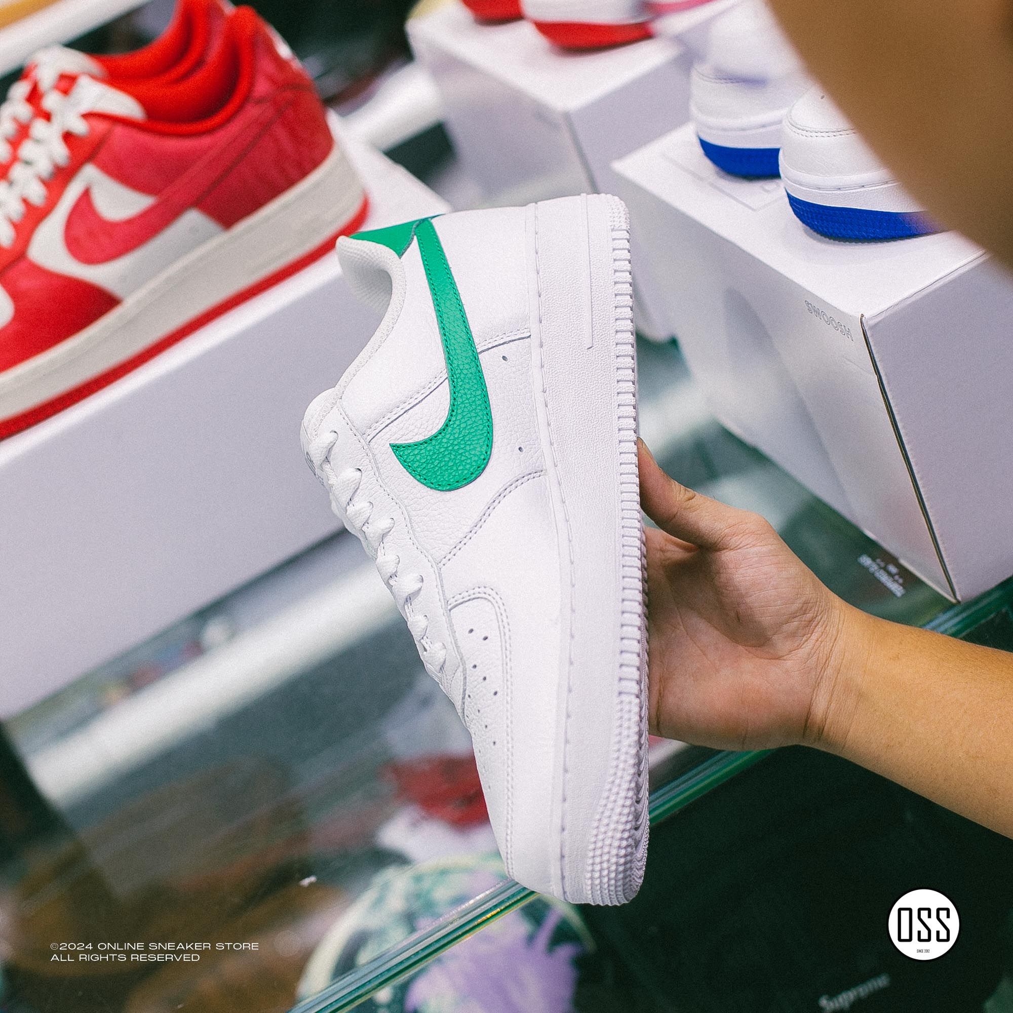  Nike Air Force 1 Low By You - White / Green 