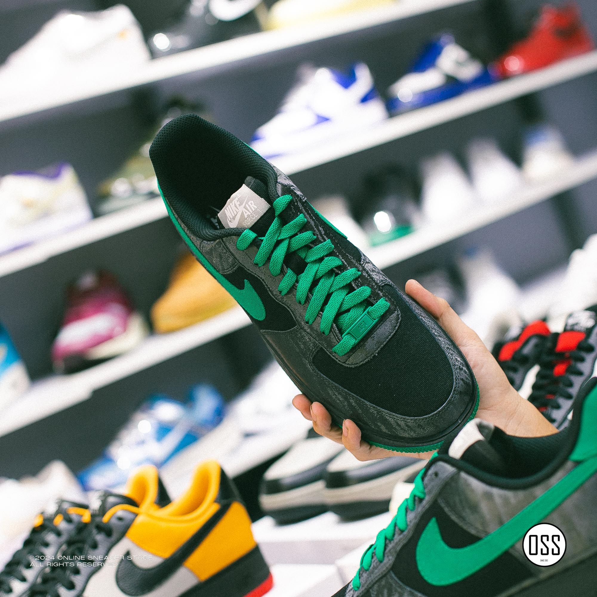  Nike Air Force 1 Low By You - Black / Green 