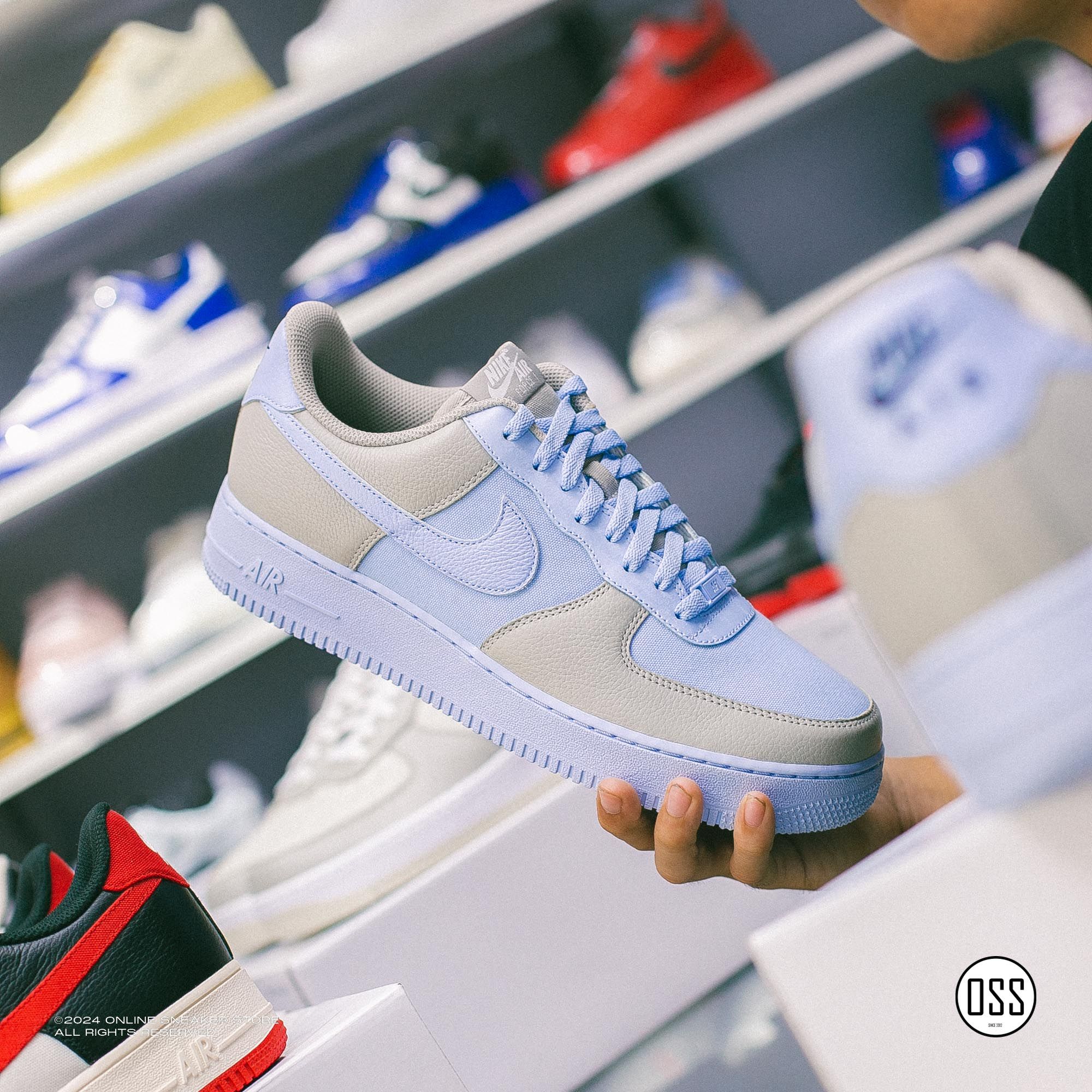  Nike Air Force 1 Low By You - Grey / Blue 