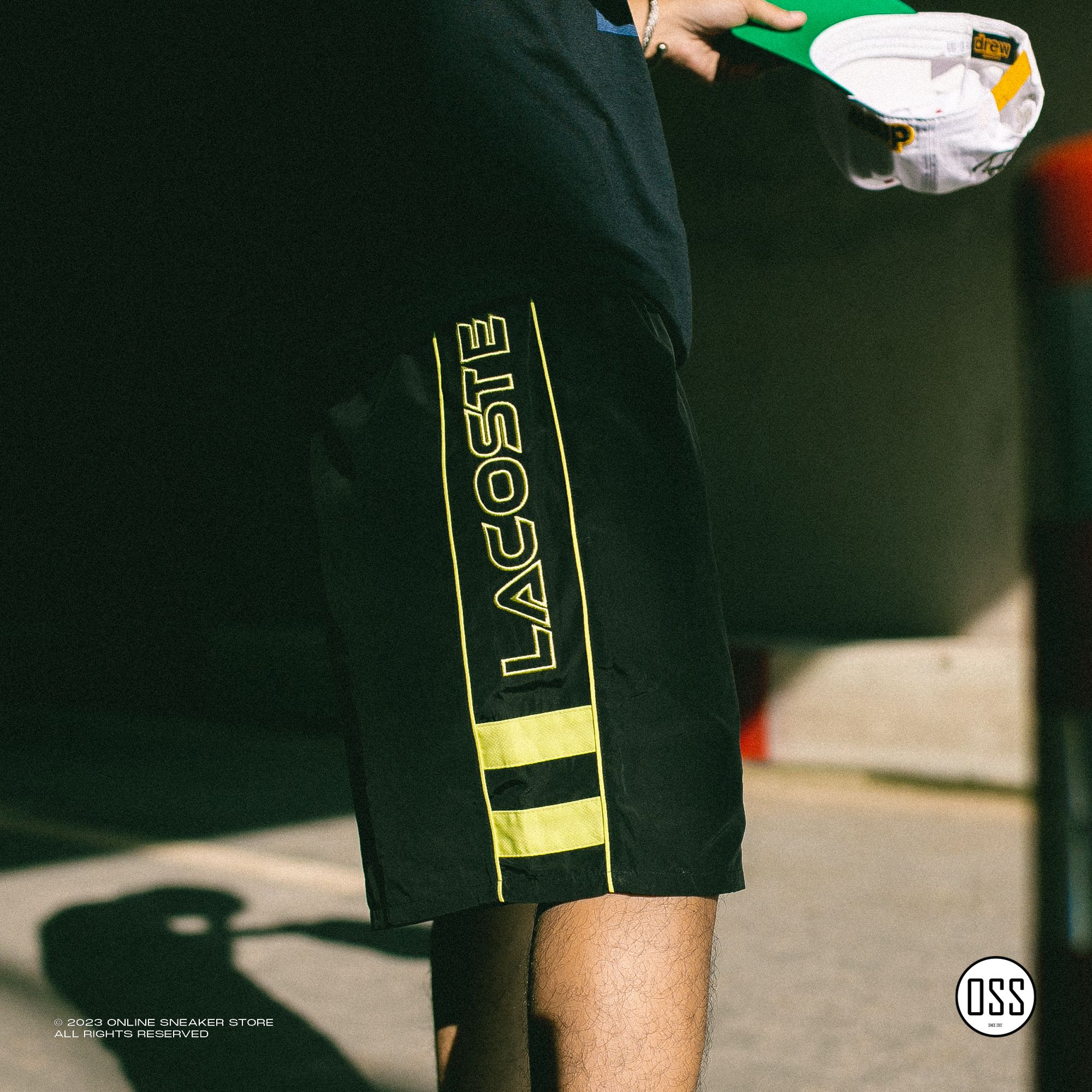 Lacoste Relaxed Fit Recycled Fiber Embroidered Shorts - Black