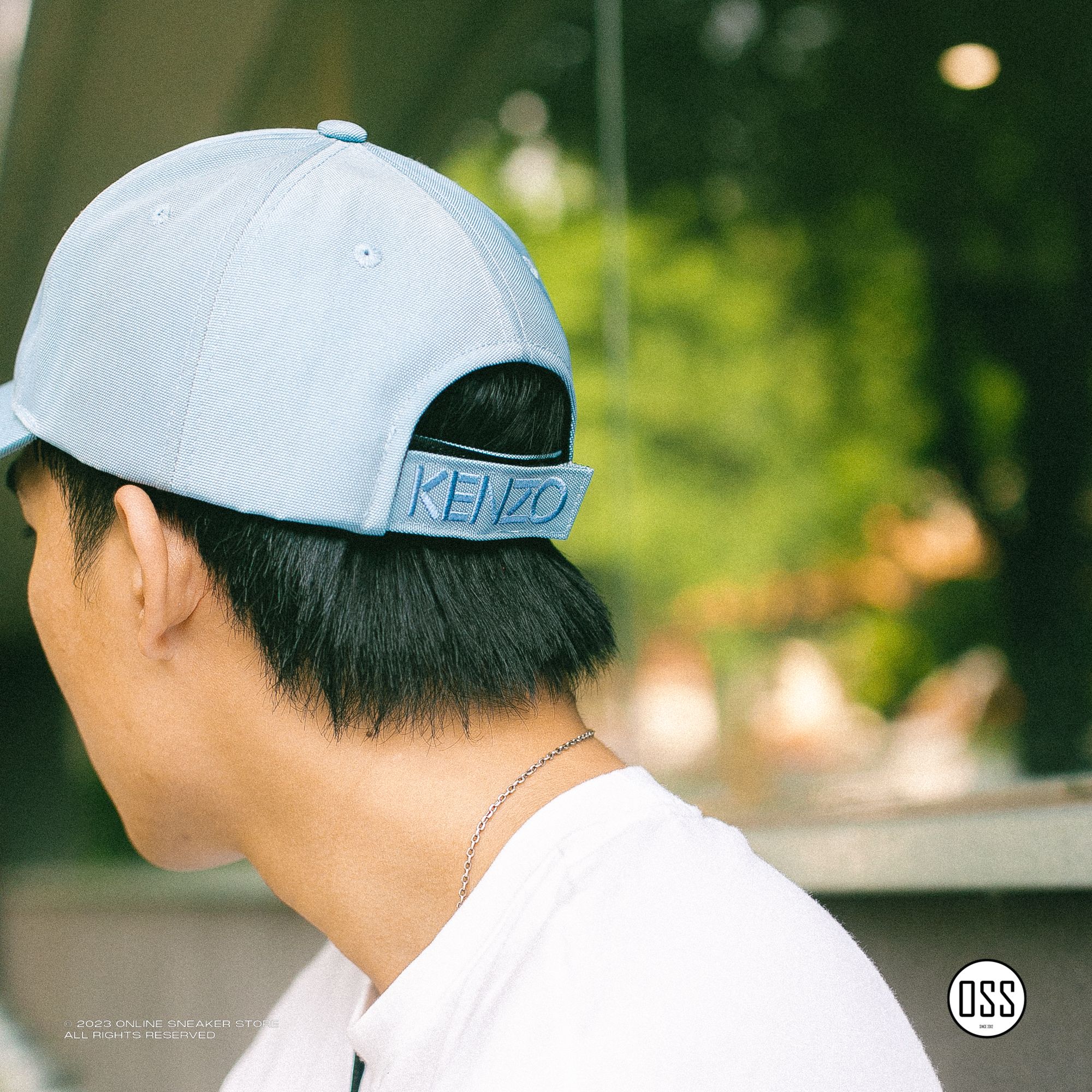  KENZO Canvas Kampus Tiger Baseball Cap - Glacier 