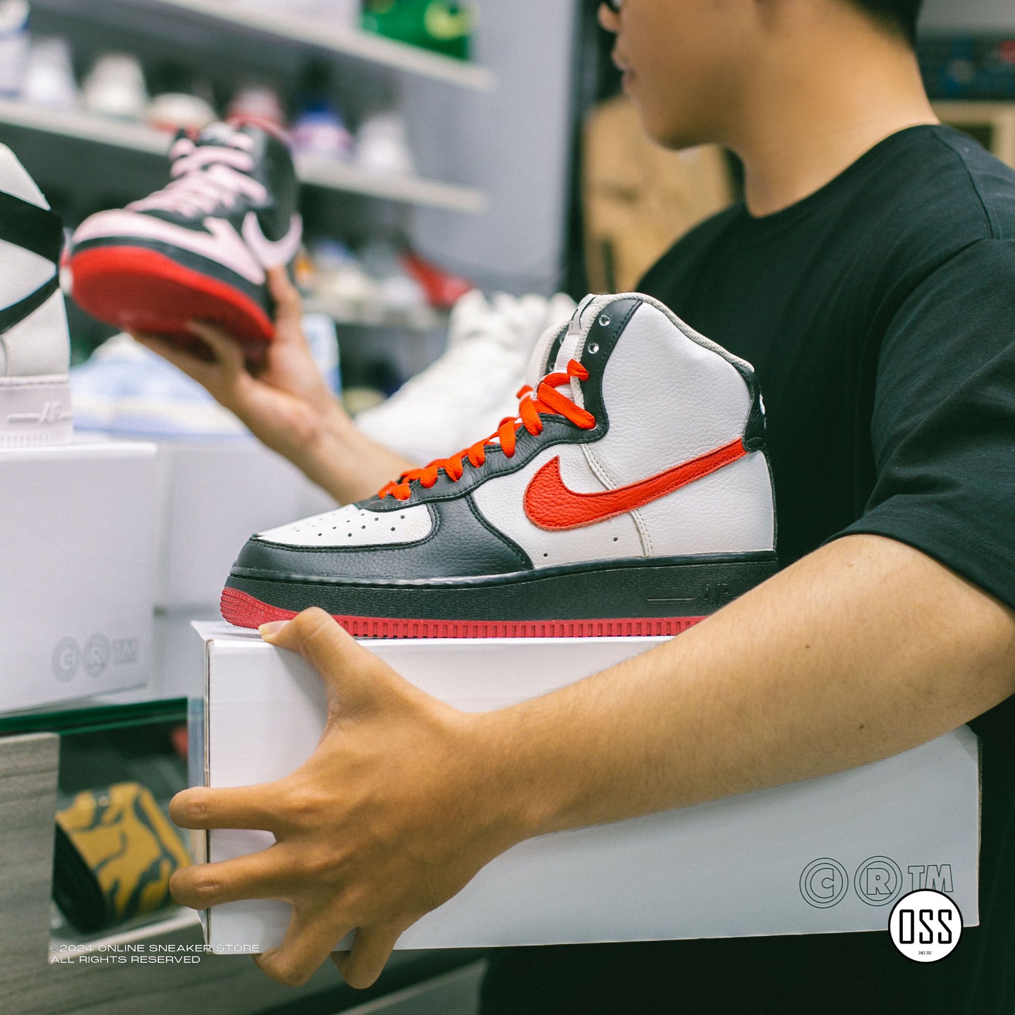 Nike Air Force 1 High By You - White / Black / Red