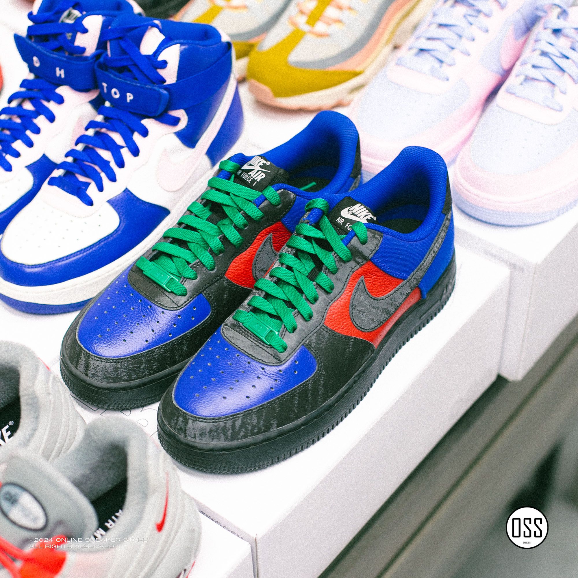 Nike Air Force 1 Low By You - Black / Blue / Red