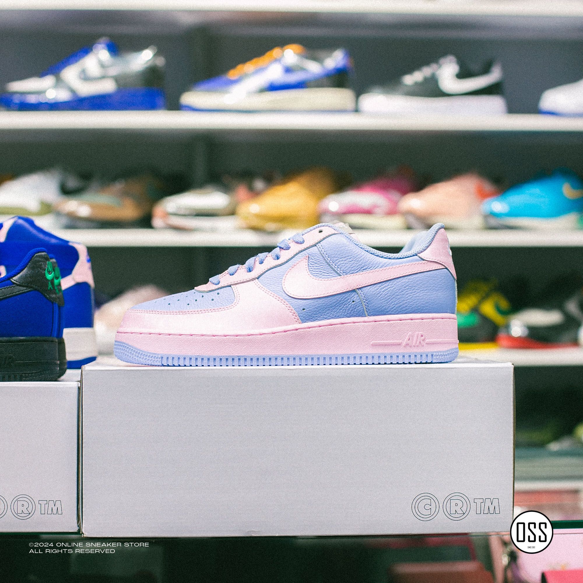 Nike Air Force 1 Low By You - Baby Blue / Pink