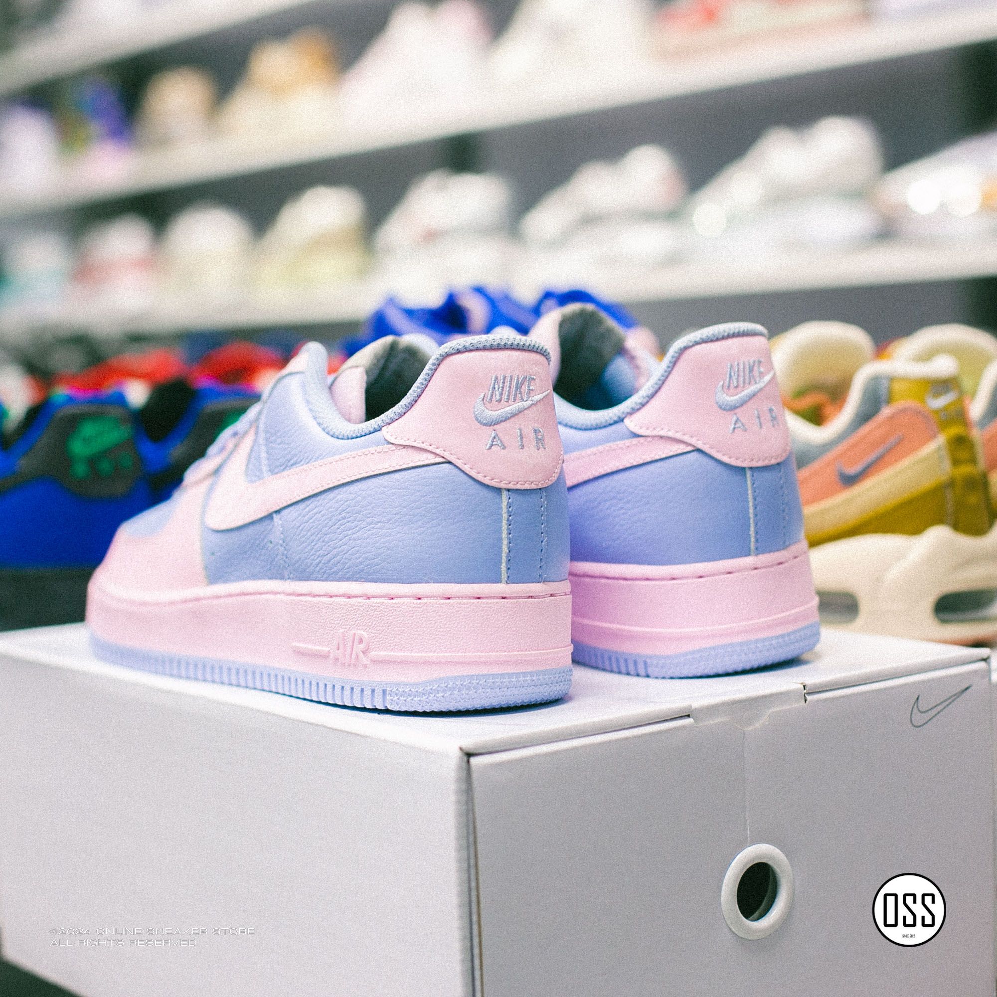 Nike Air Force 1 Low By You - Baby Blue / Pink