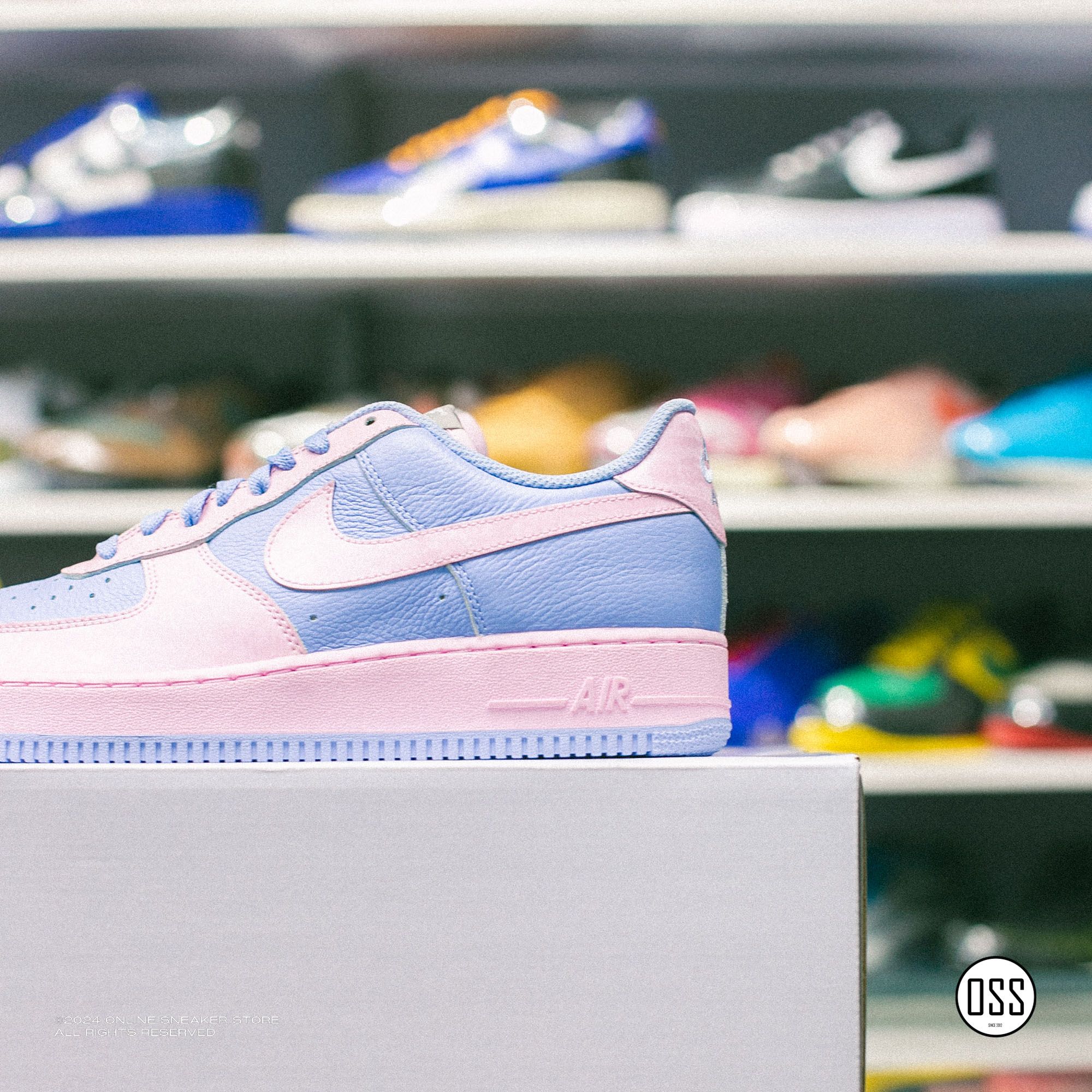 Nike Air Force 1 Low By You - Baby Blue / Pink
