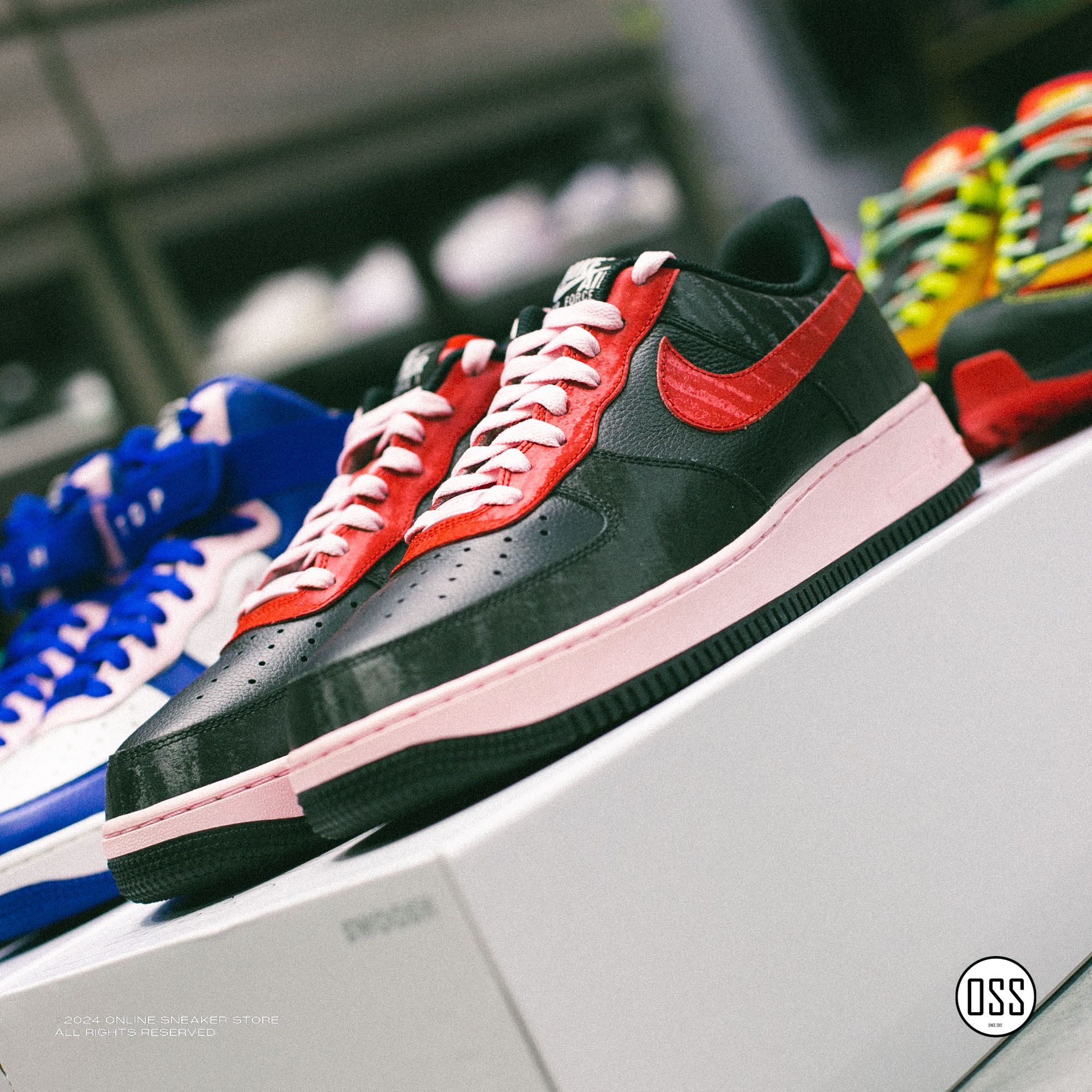 Nike Air Force 1 Low By You - Black / Red / Pink