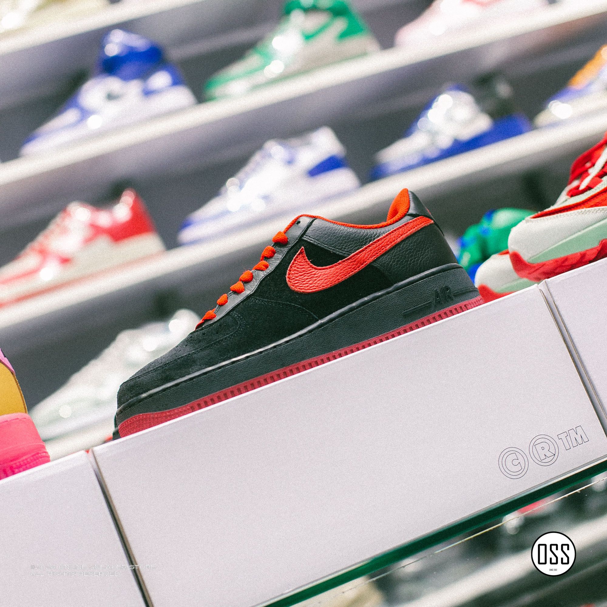 Nike Air Force 1 Low By You - Black Suede / Red