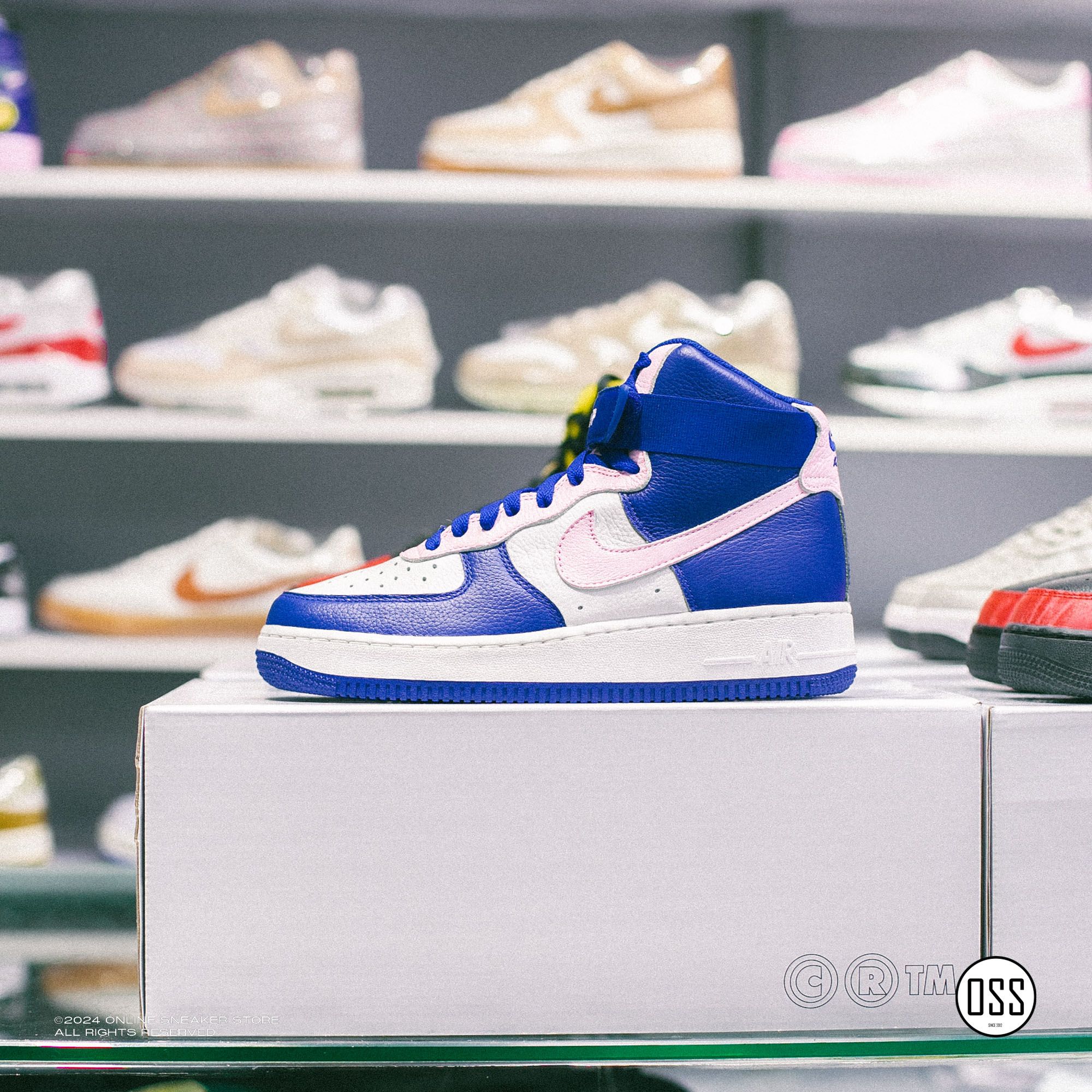 Nike Air Force 1 High By You - Blue / White / Pink